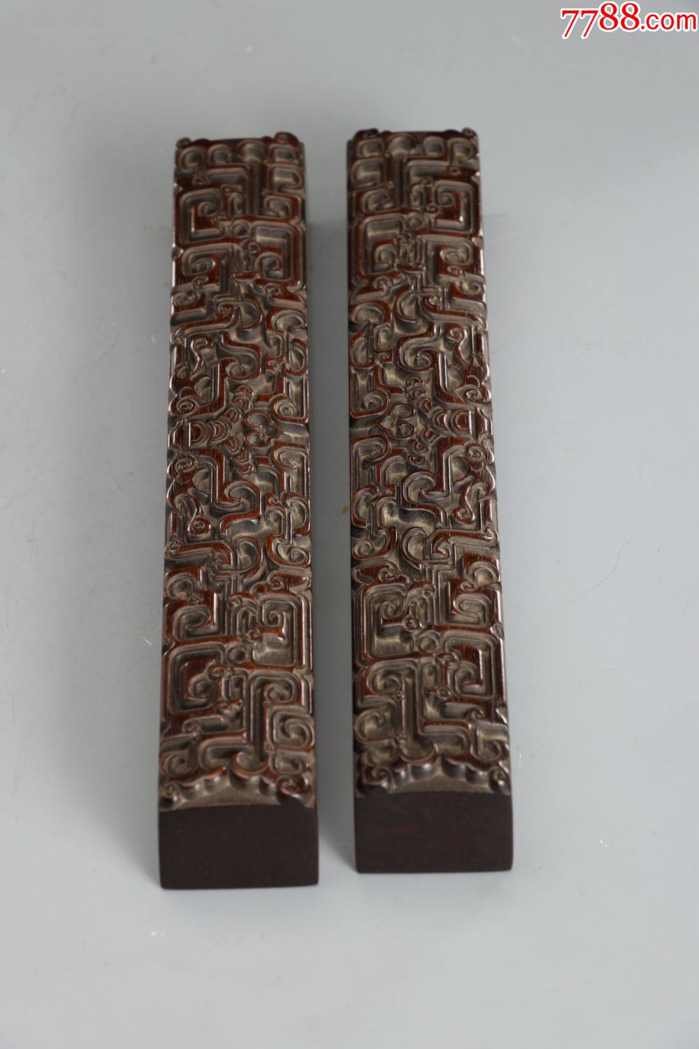 红木螭龙纹镇纸一对._价格4500元_第1张_7788收藏__收藏热线