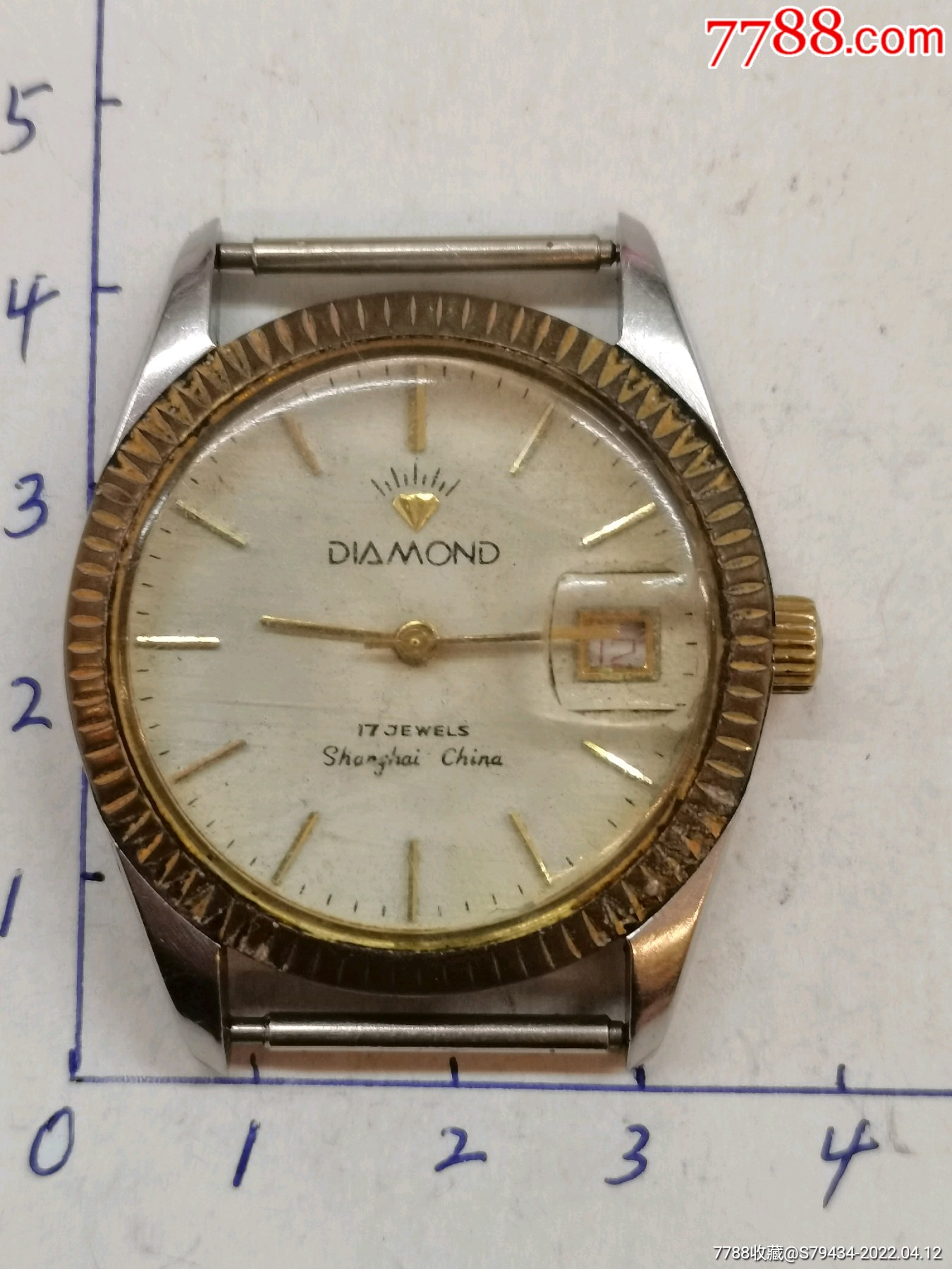 diamond上海钻石手表厂单日历表壳和盘表盘漂亮稀少具体看简介