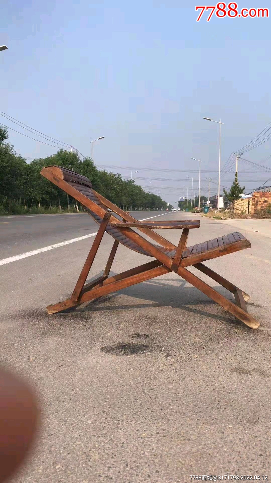 民国时期紫竹躺椅