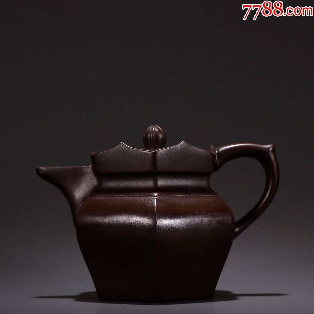 景舟款紫砂官帽茶壶