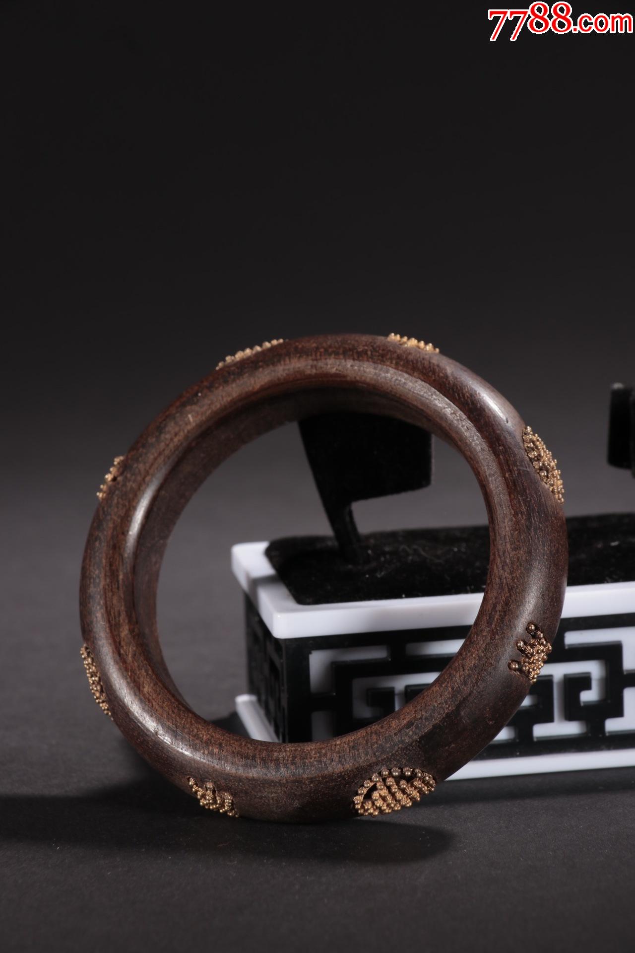 纯正老沉香寿字手镯规格内径58cm条宽15cm重33g上乘纯