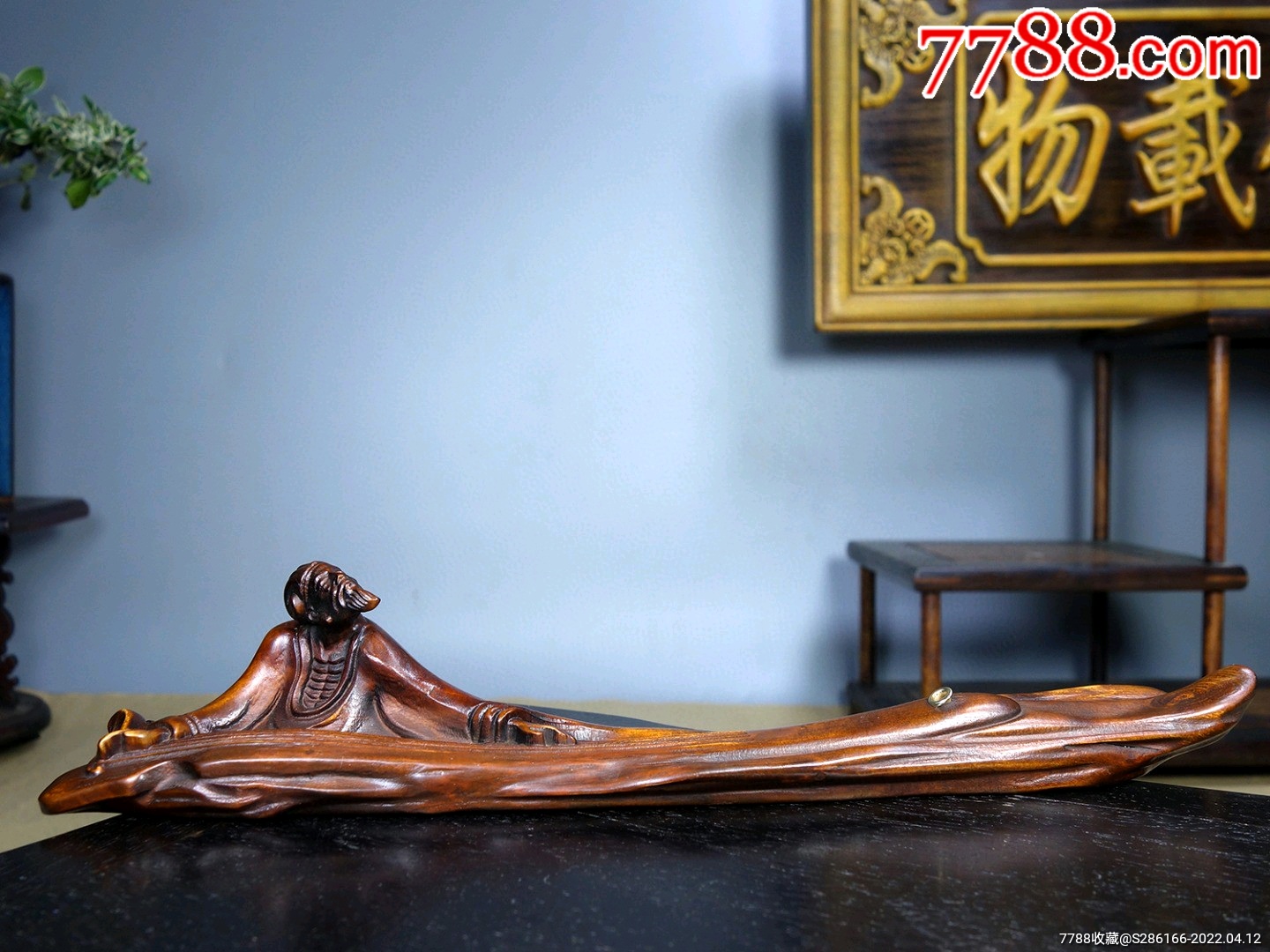 黄杨木人物香插,不议价-价格:128元-se86494778-木雕摆件-零售-7788