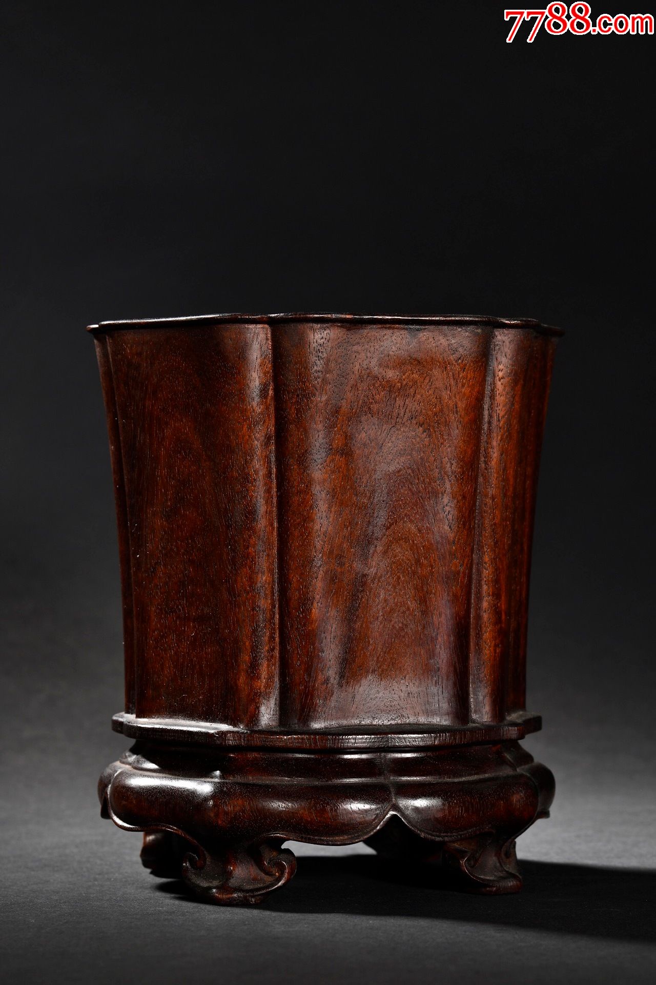 紫檀木六菱形文房笔筒_第1张_7788文房四宝收藏