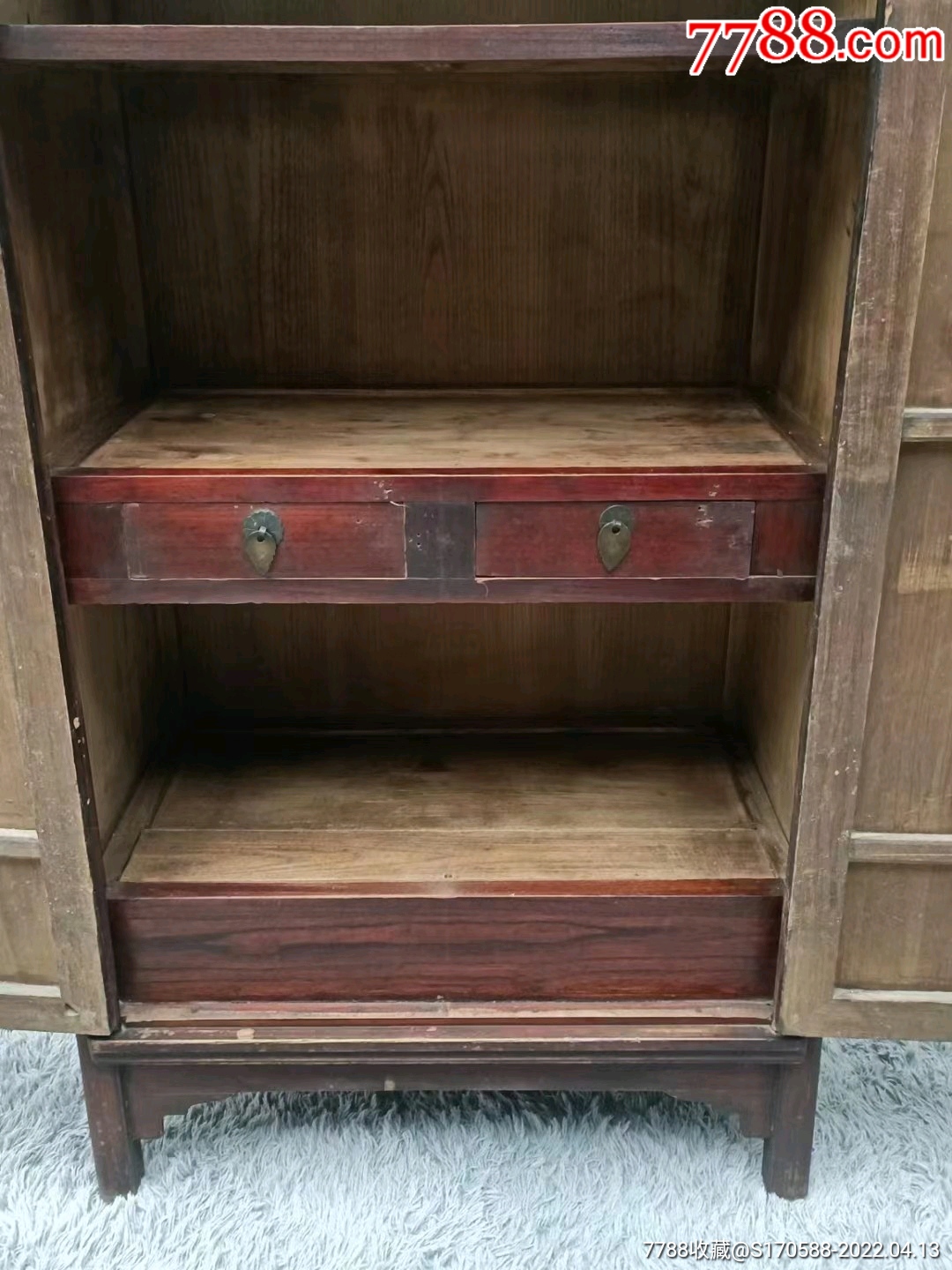 清代大漆通门柜书柜老物件民俗老家具怀旧收藏摆设复古装饰尺寸110671