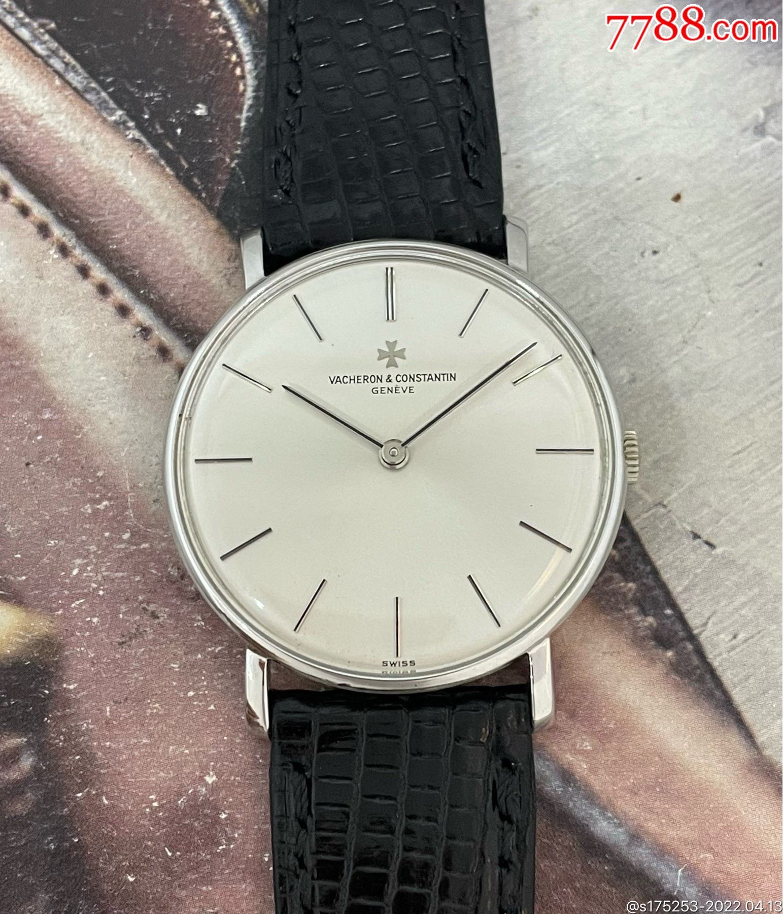 vacheronconstantin简洁两针设计,表径33毫米,18k白金材质,手动机械