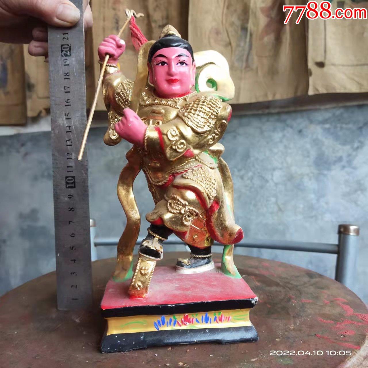 高21宽10厚9厘米包实木雕哪吒三太子中坛元帅神像菩萨佛像