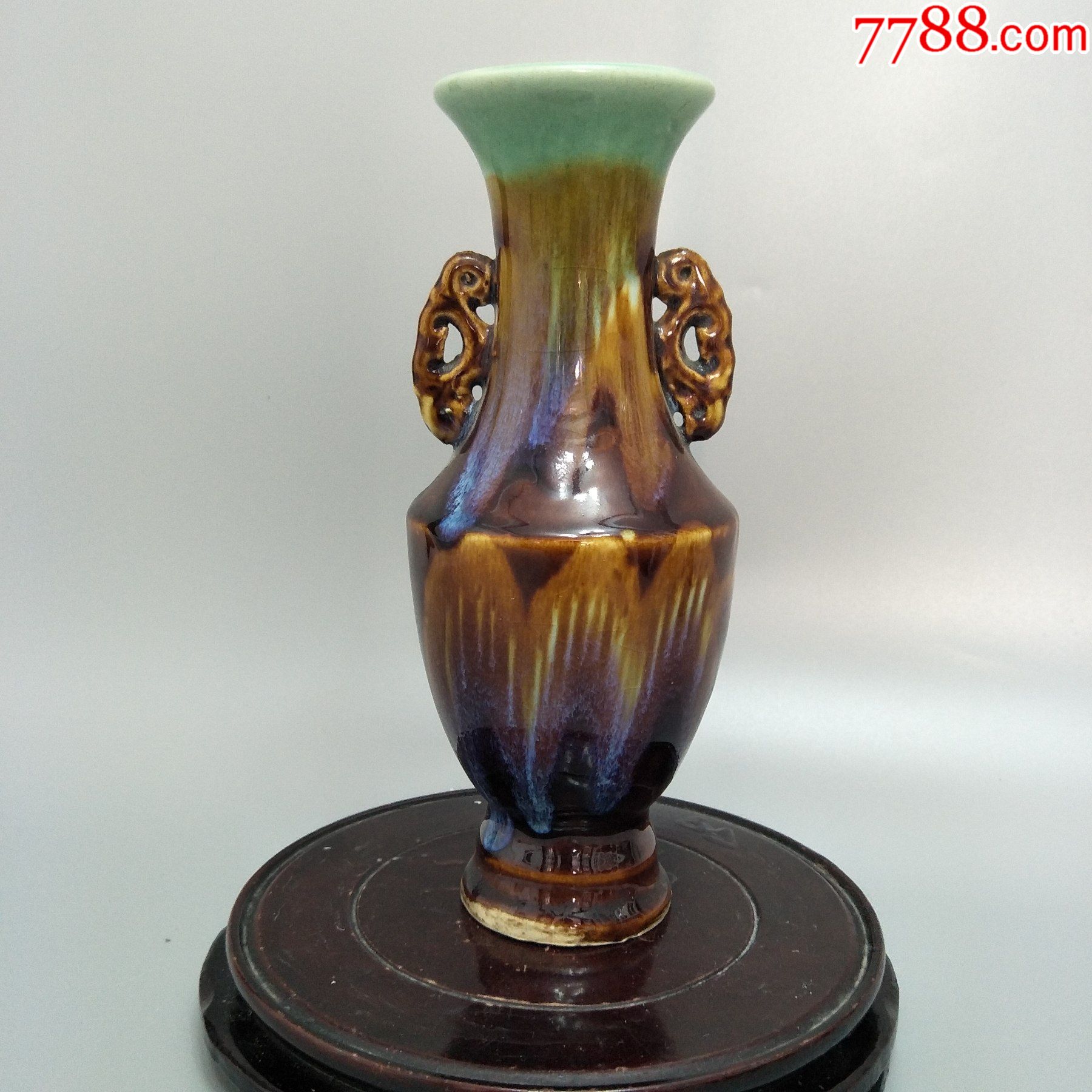 七十年代钧釉花瓶器型规整釉色漂亮完整包老包邮