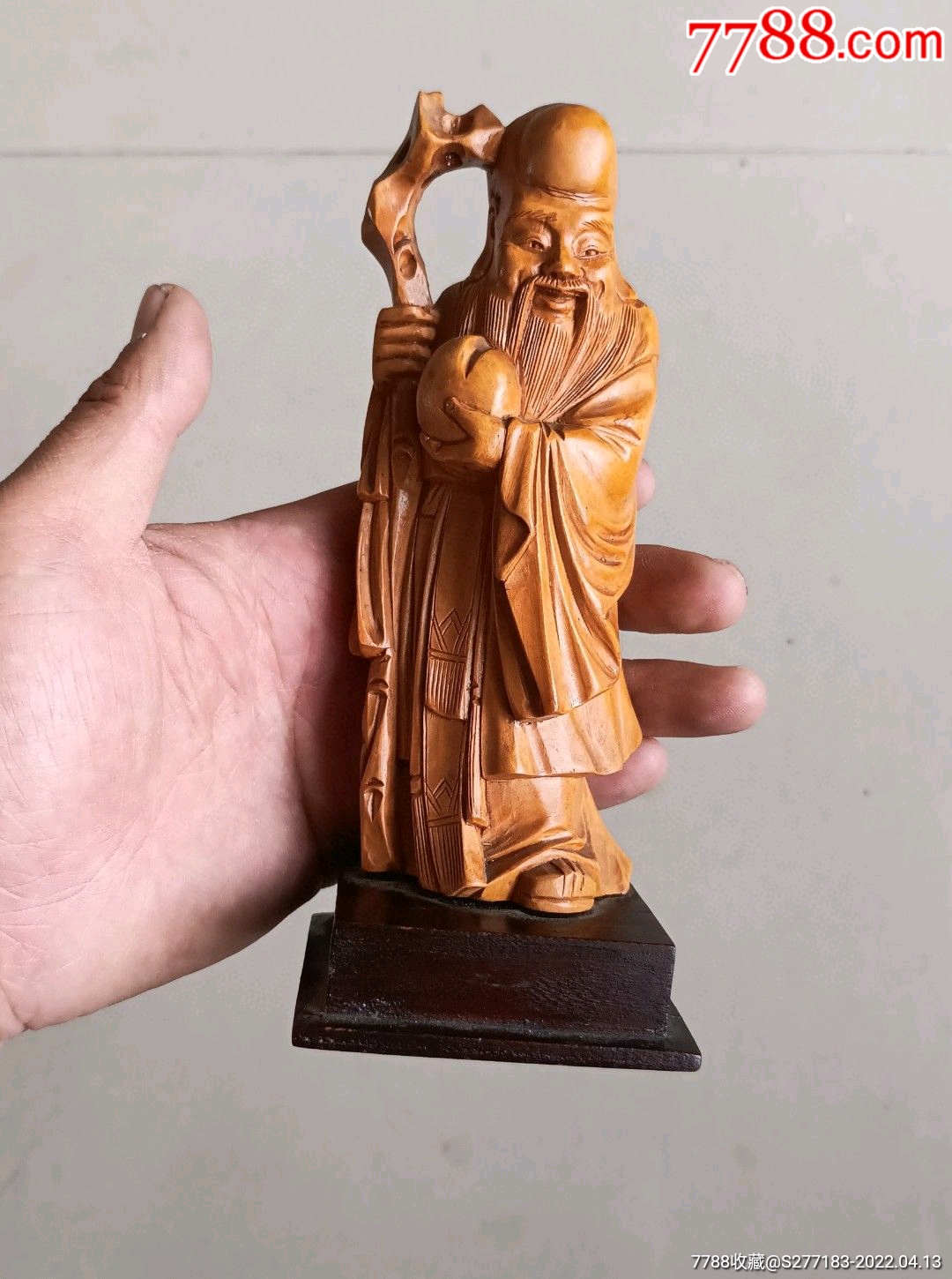 黄杨木木雕老寿星!带底座_价格450元_第1张_7788收藏__收藏热线