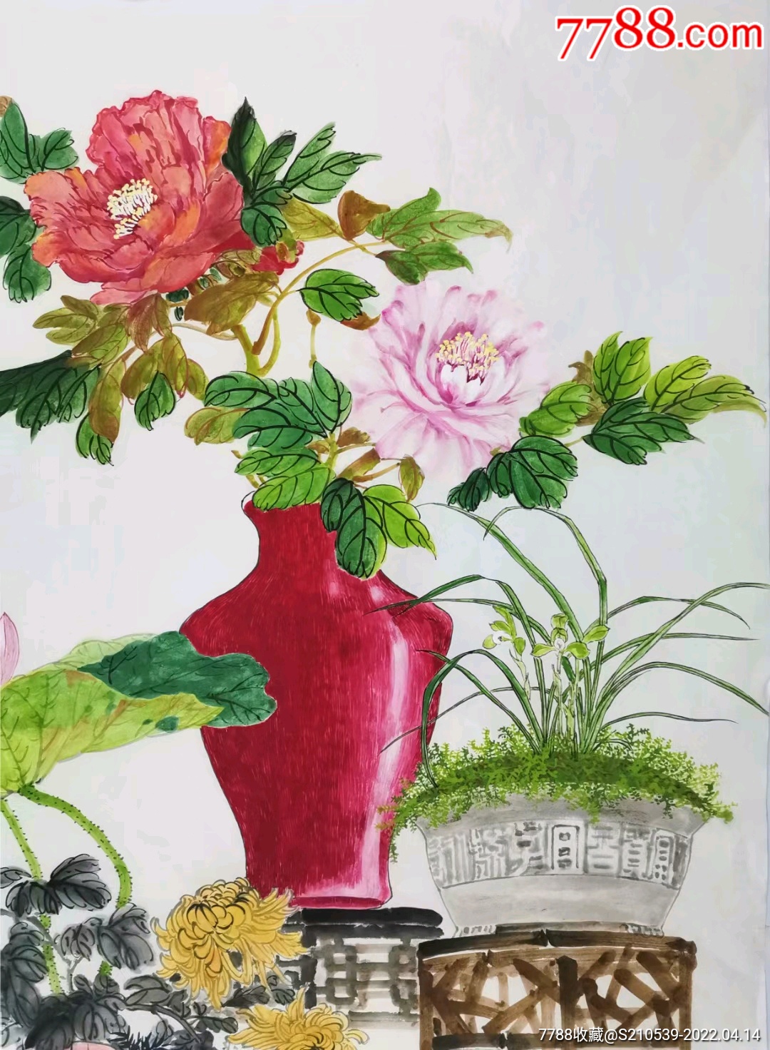 画家苏慧龙四季平安138x69cm