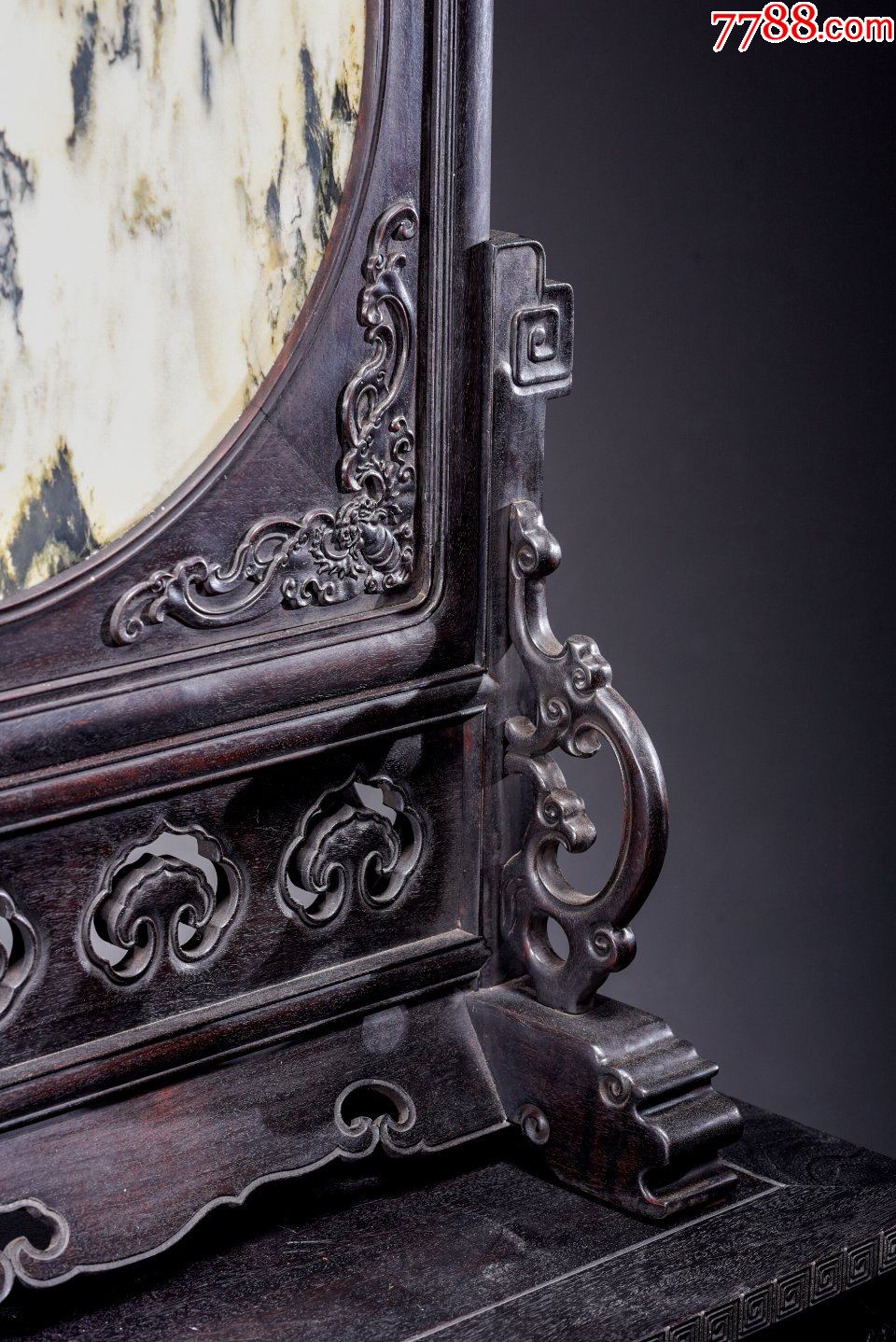 小叶紫檀云石大插屏