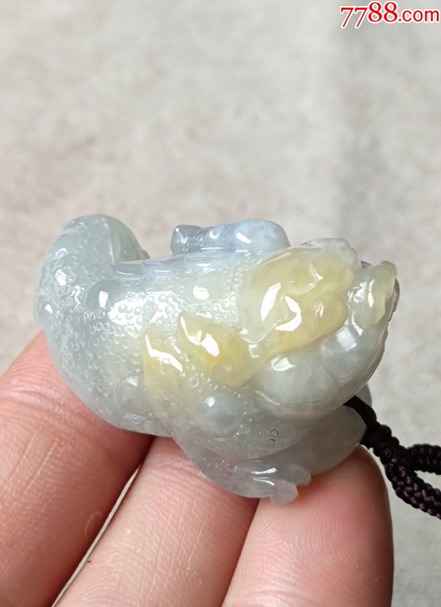 翡翠三脚金蟾鸿运当头糯冰起胶大件厚装可做小摆件