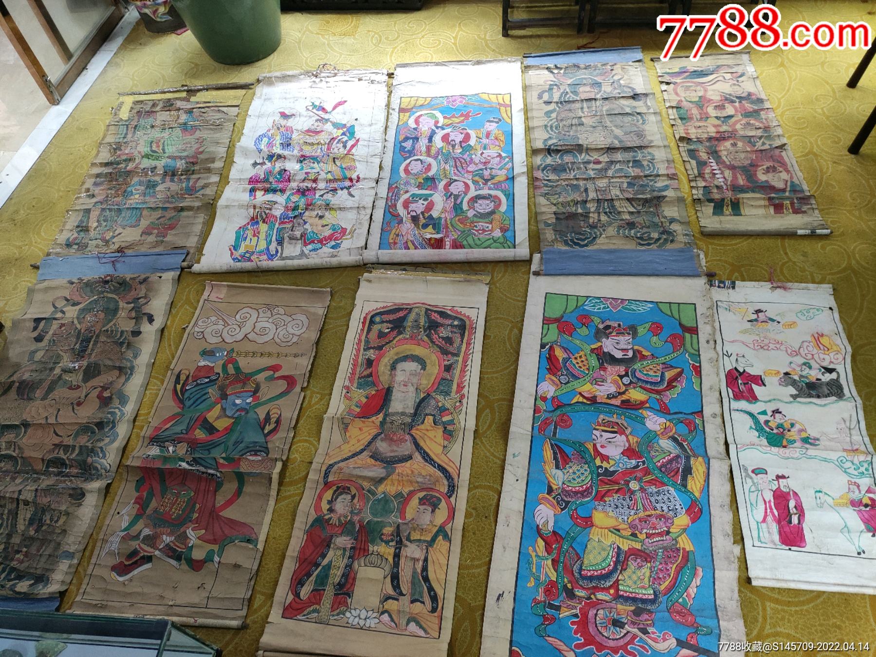 晚清民国道教道观水陆画共19张通走喜欢的朋友不要错过细节如图
