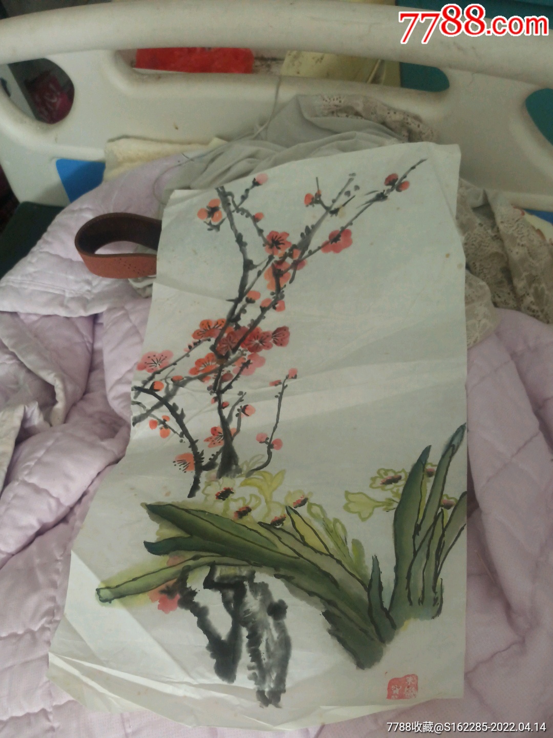 绝对手绘花鸟宣纸画56cmx30cm