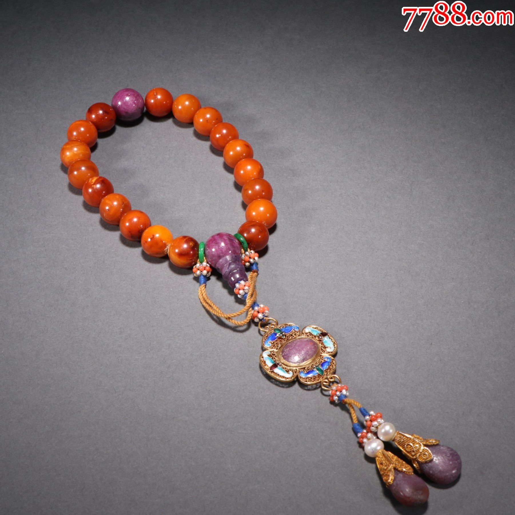 蜜蜡十八子手持