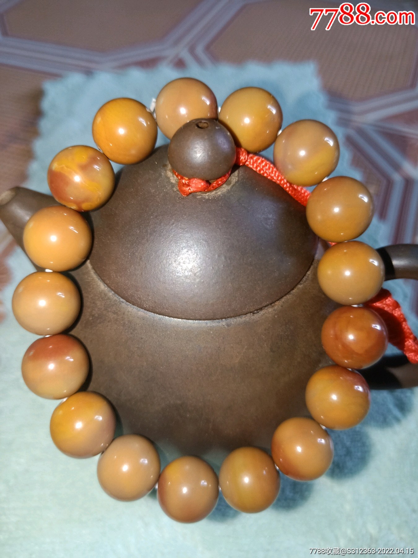 黄蜡石泥石手串