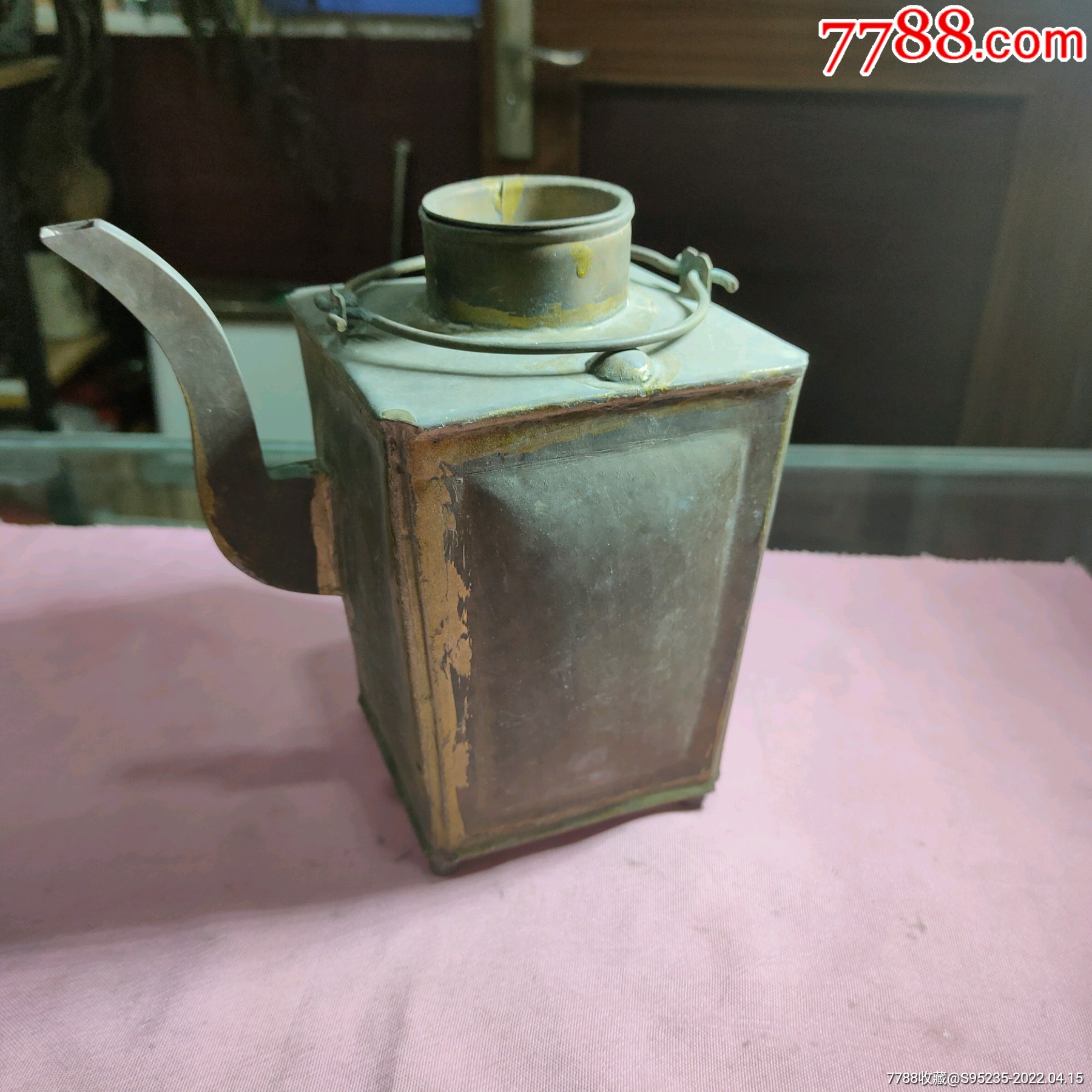 少见方形双环铜茶壶,_铜壶/铜瓶_时代新居民【7788收藏__收藏热线】