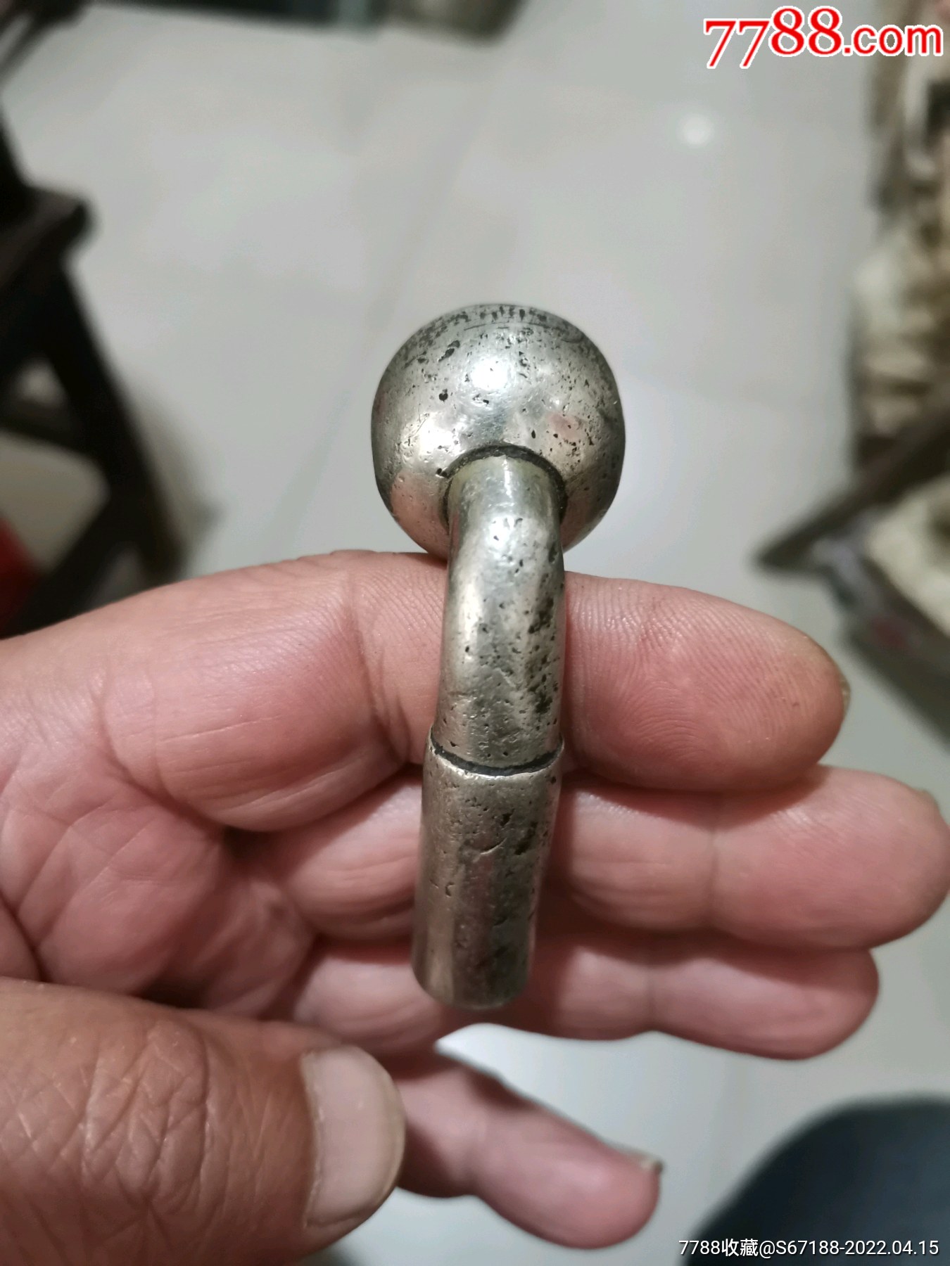 清代白铜烟袋锅