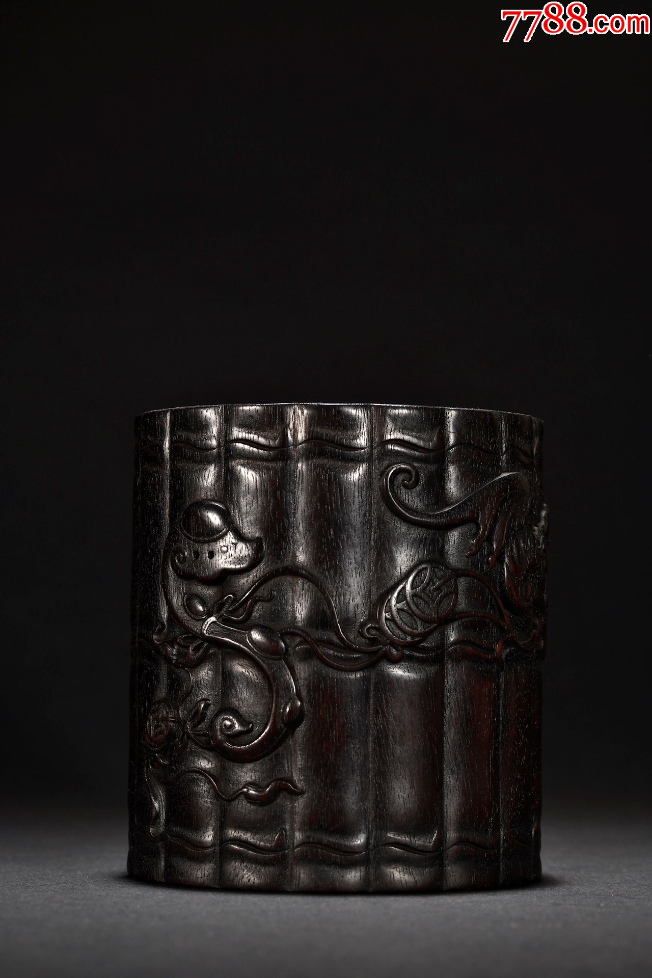 紫檀木福在眼前文房笔筒