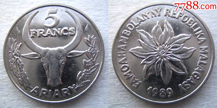 马达加斯加5法朗1989