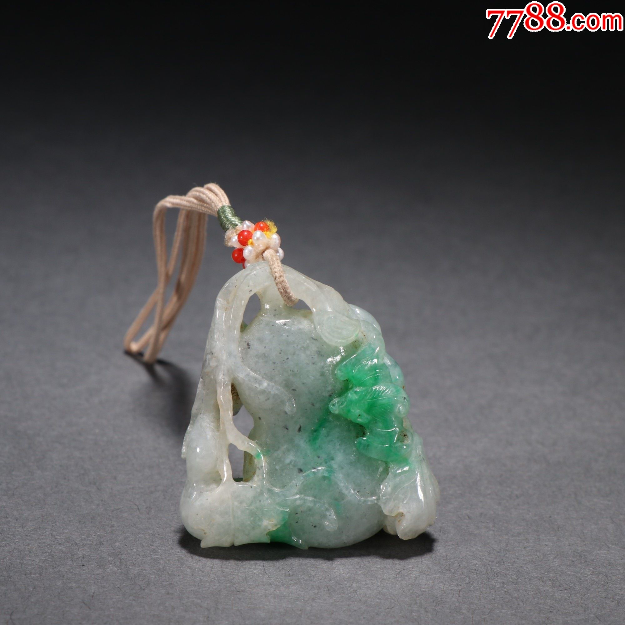 清代老翡翠福禄挂件