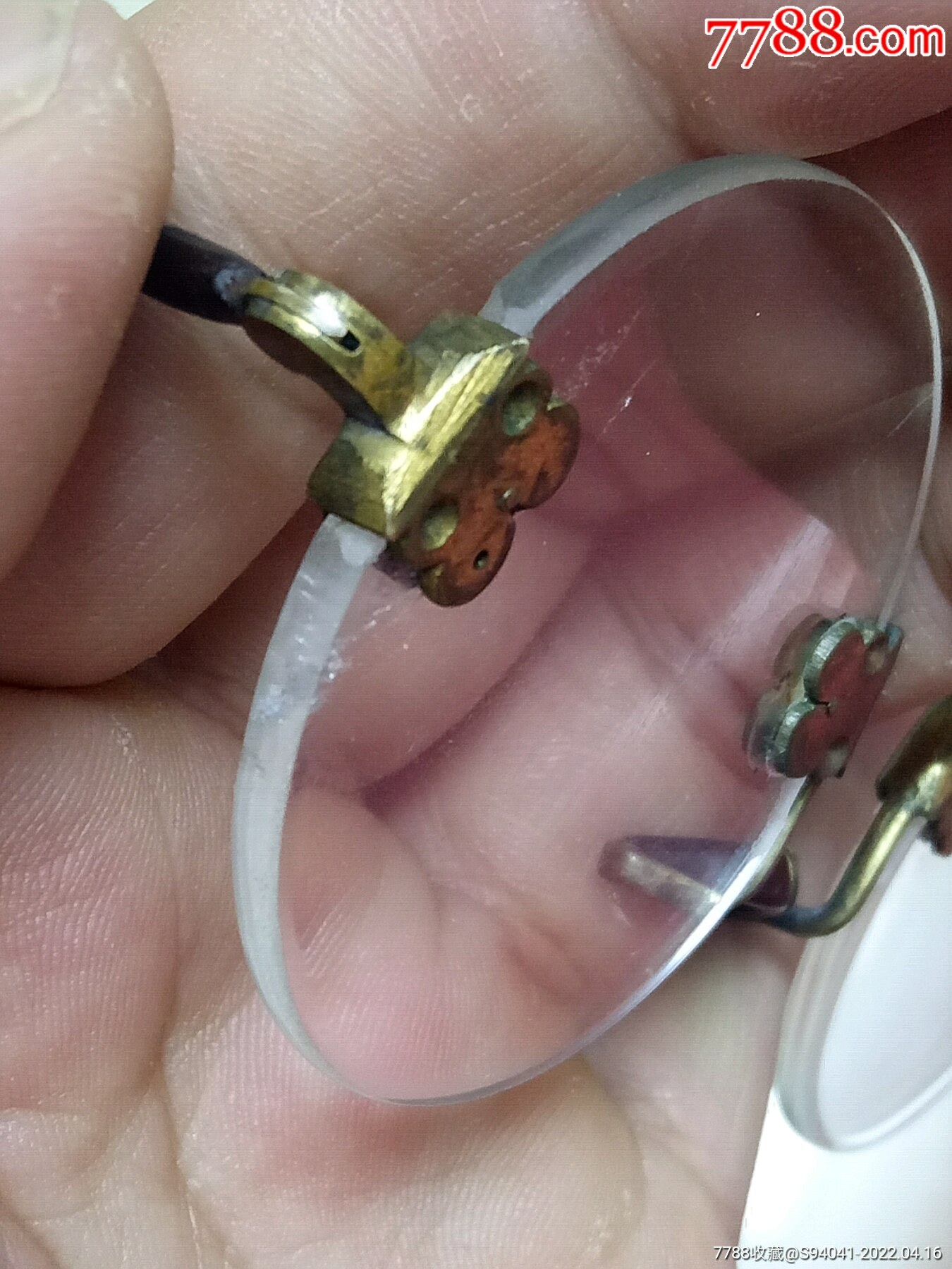 清代纯天然水晶石眼镜