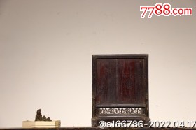 案屏器型方正典雅,一体式,屏芯素工,中有镂空雕卍字纹,牙板线条流畅,漆皮完整_木屏风_品牌图片_收藏价格_7788闹钟收藏