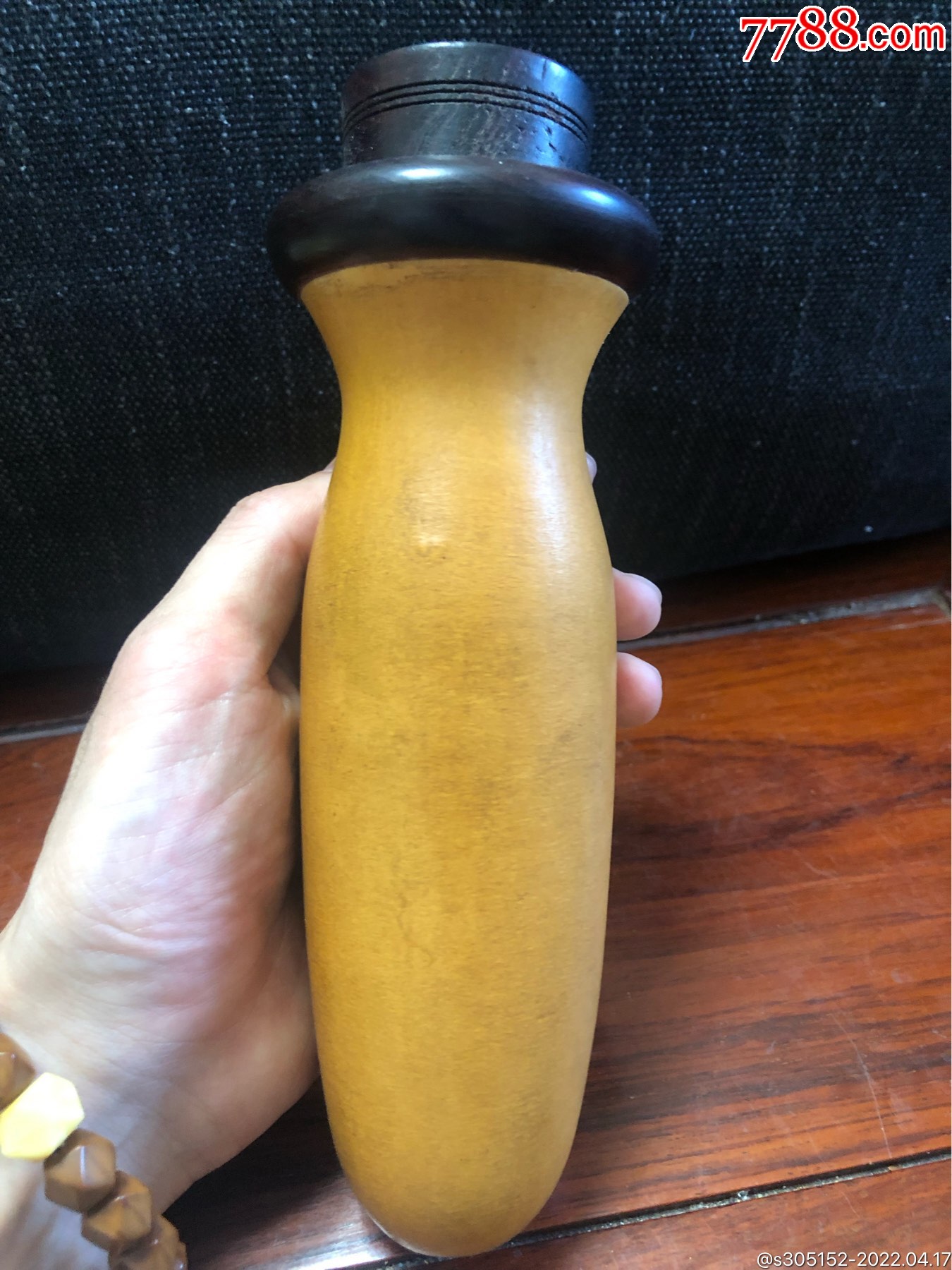 老葫芦蝈蝈罐棒子葫芦红木口虫用具