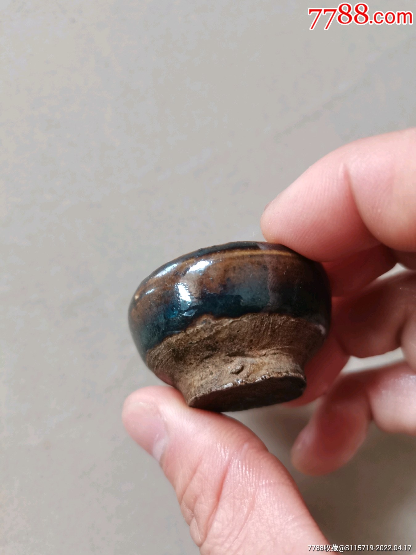 香插油灯紫金釉磁州窑