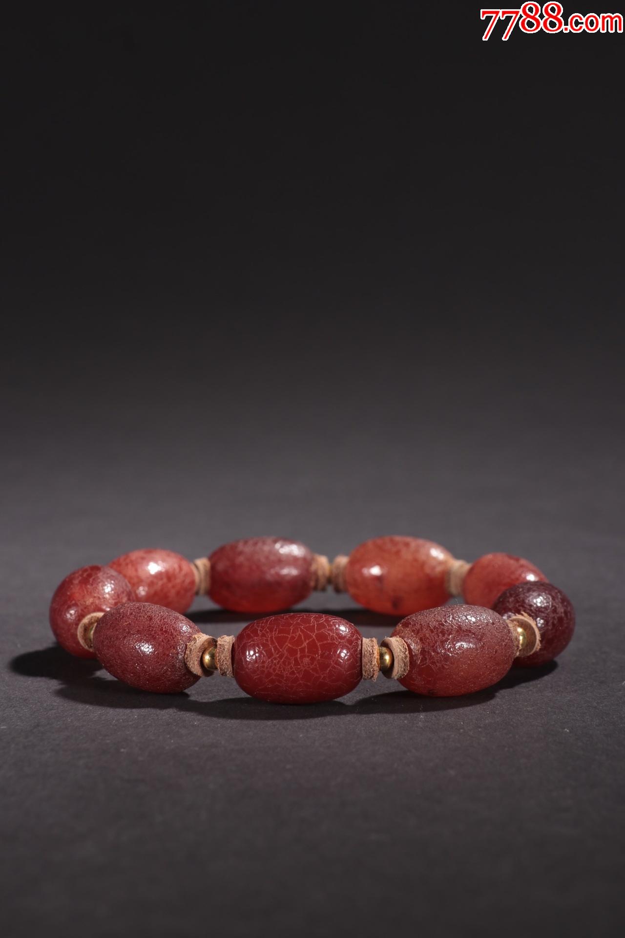 蜜蜡开片桶珠手串