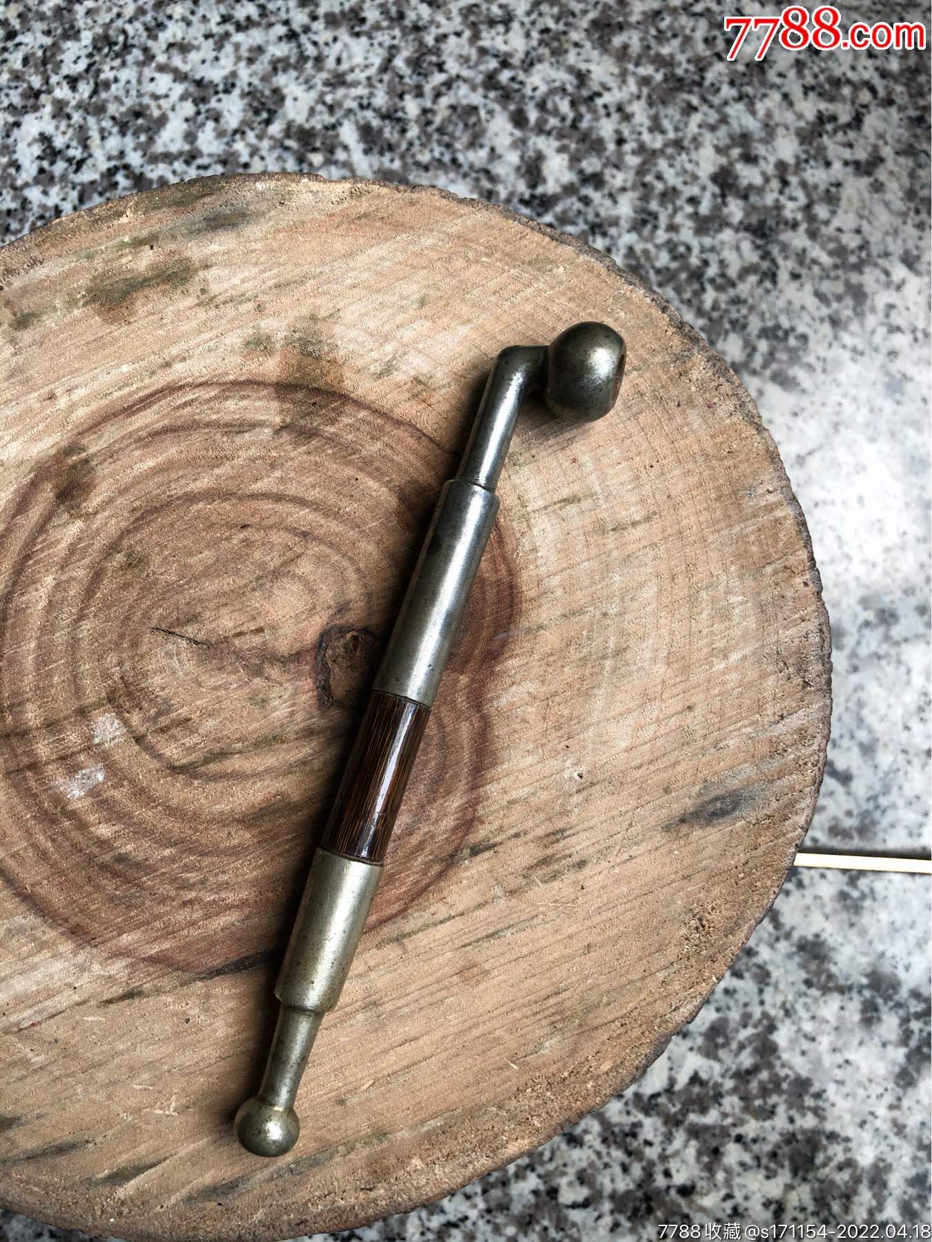 民国精品厚重白铜烟锅一套