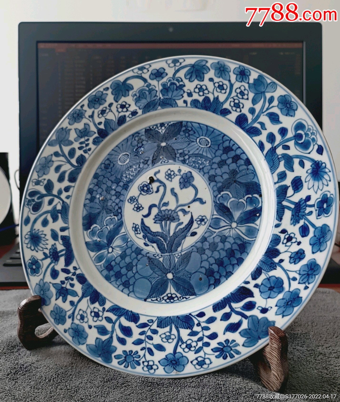 "商品>>>>￥2,200五品以下99清代康熙青花釉里红大盘