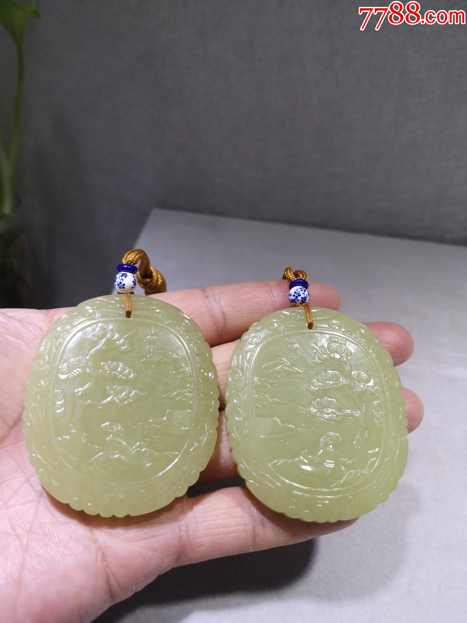 和田黄玉人物故事子冈牌_价格36000元_第1张_7788收藏__收藏热线