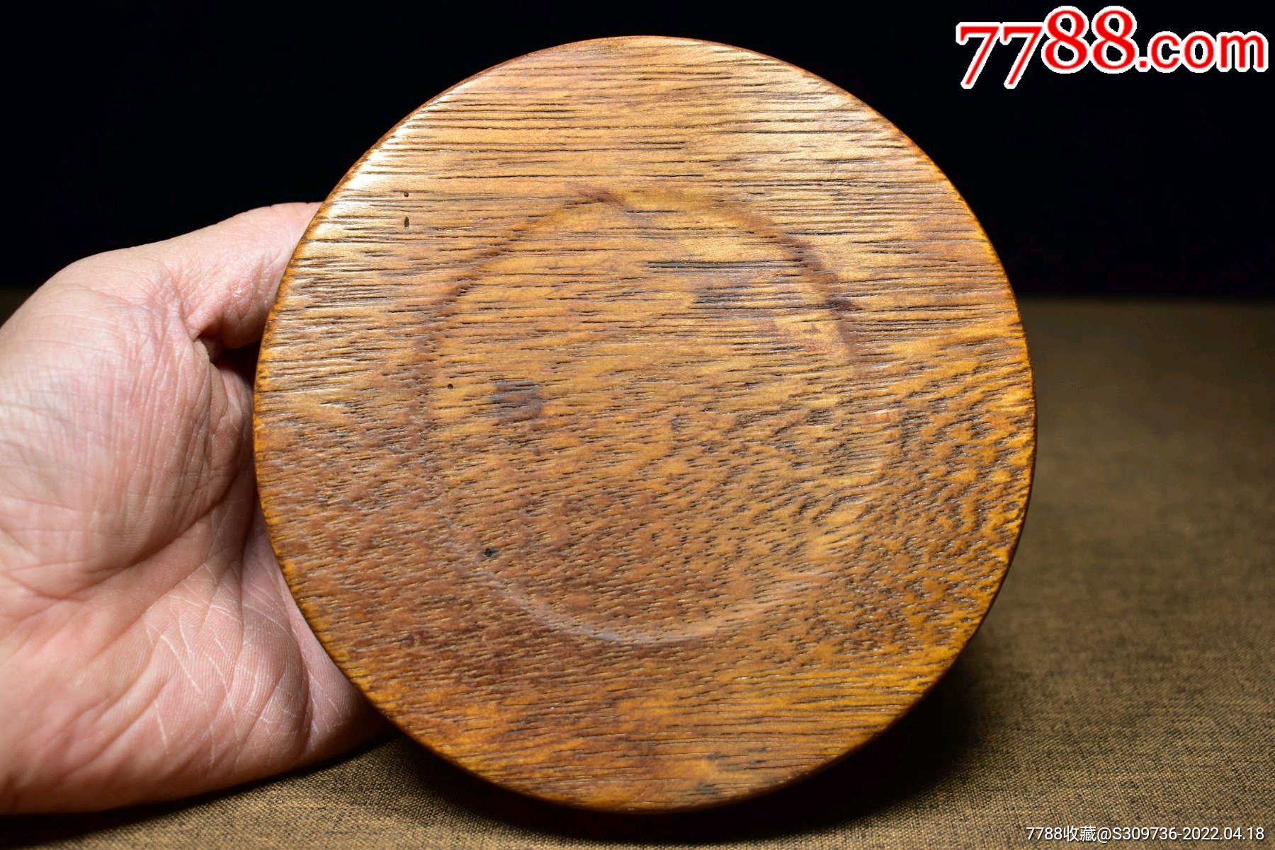 草花梨镶嵌圆盒-价格:130元-se86596412-木盒/木匣-零售-7788烟酒茶牌