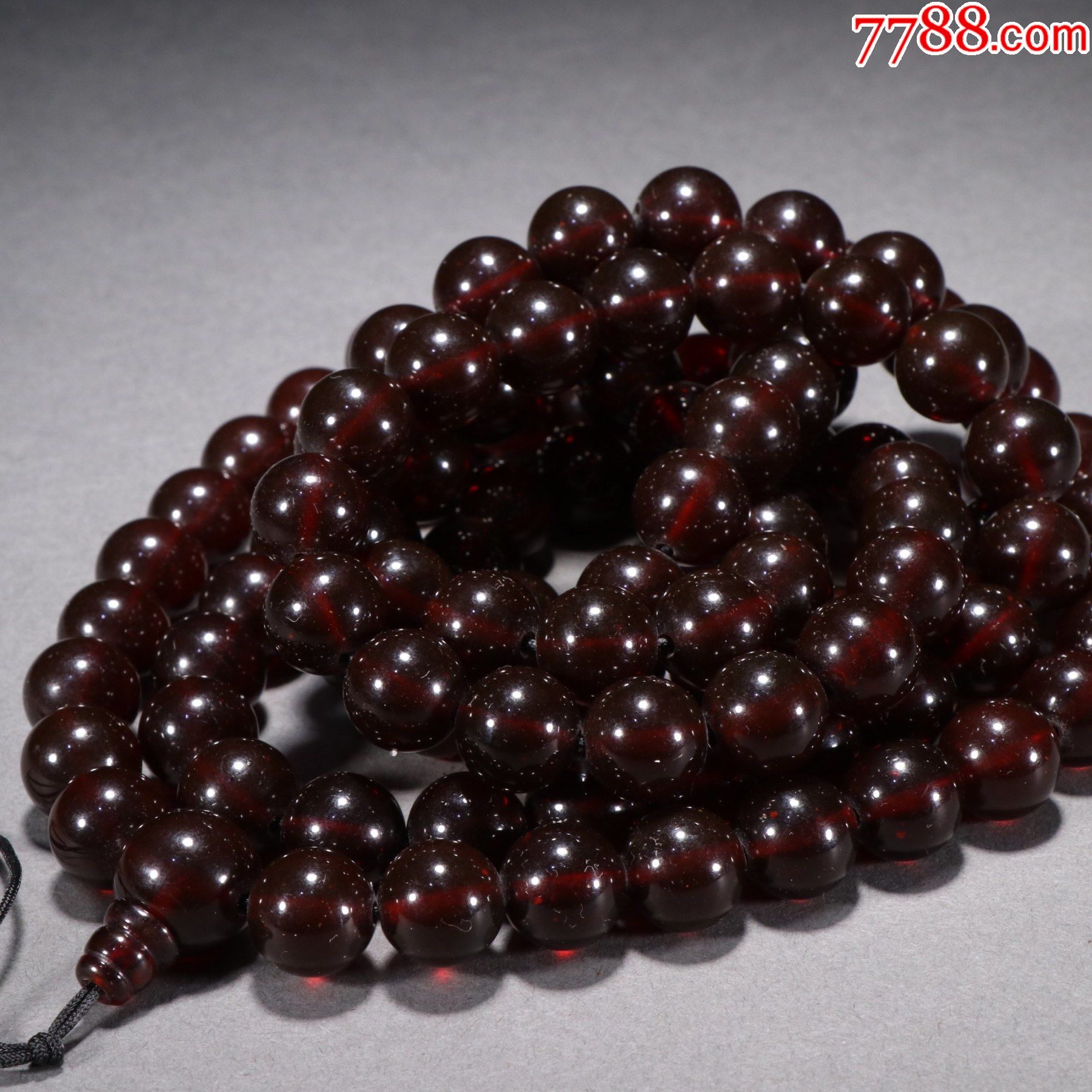 回流琥珀108佛珠