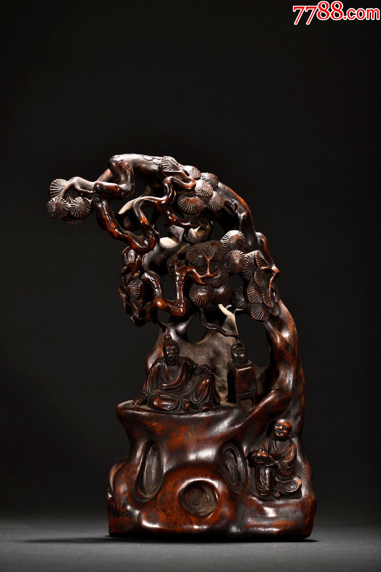 老竹雕人物故事摆件