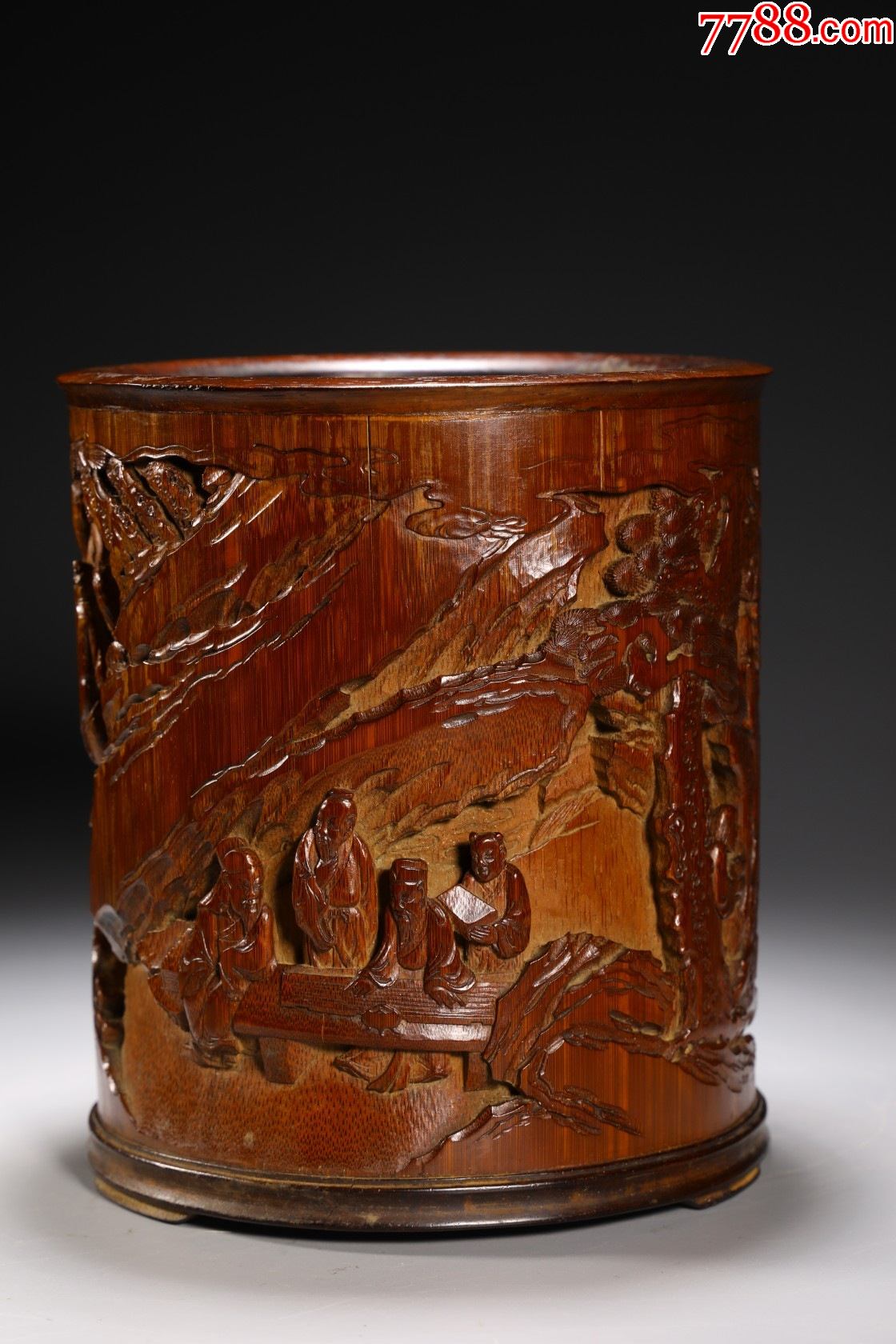 竹雕人物故事笔筒