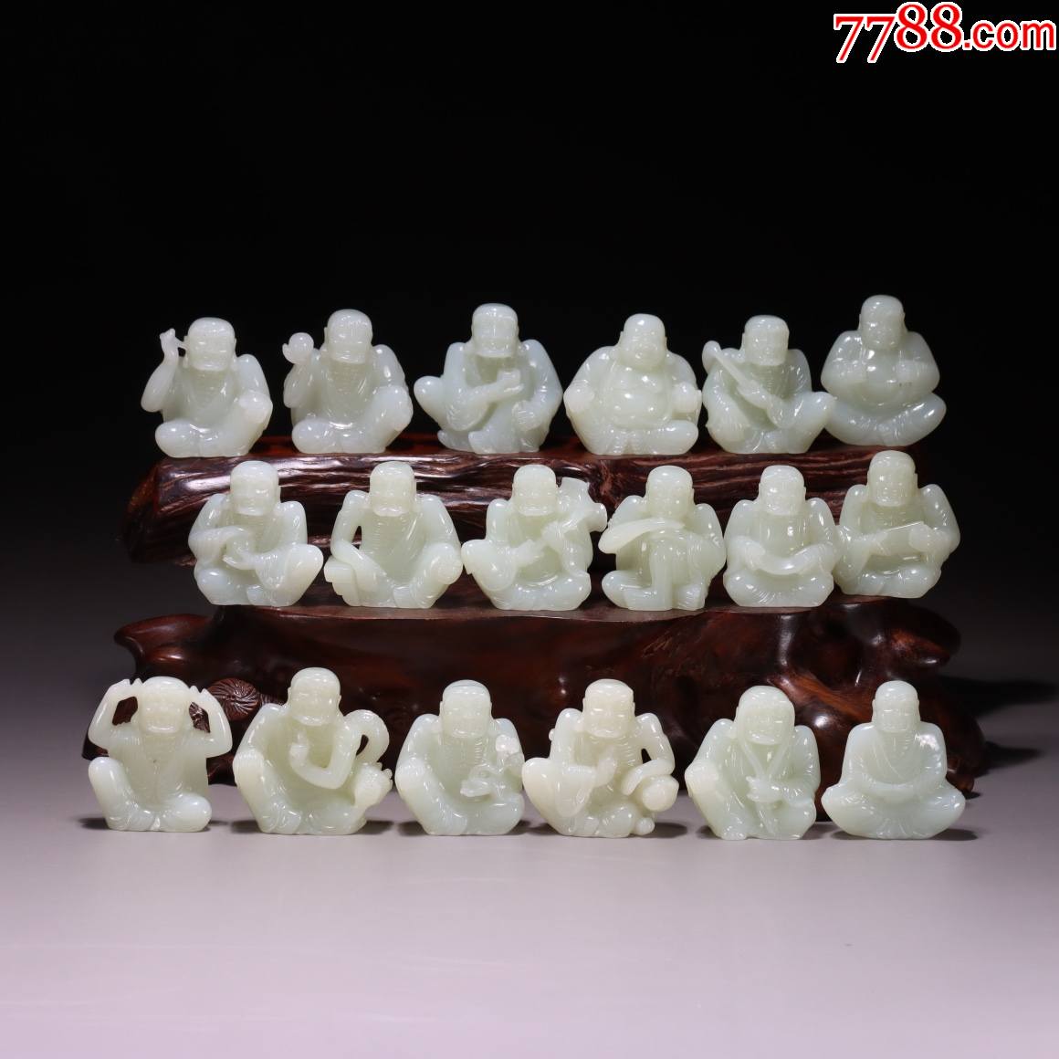 和田玉十八罗汉套组