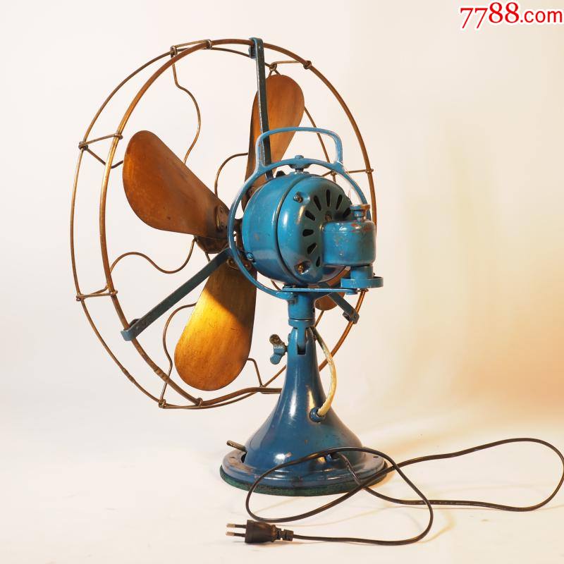 1930年代民国老上海通用电器ge电风扇16寸摇头台扇铜页铜框怀旧