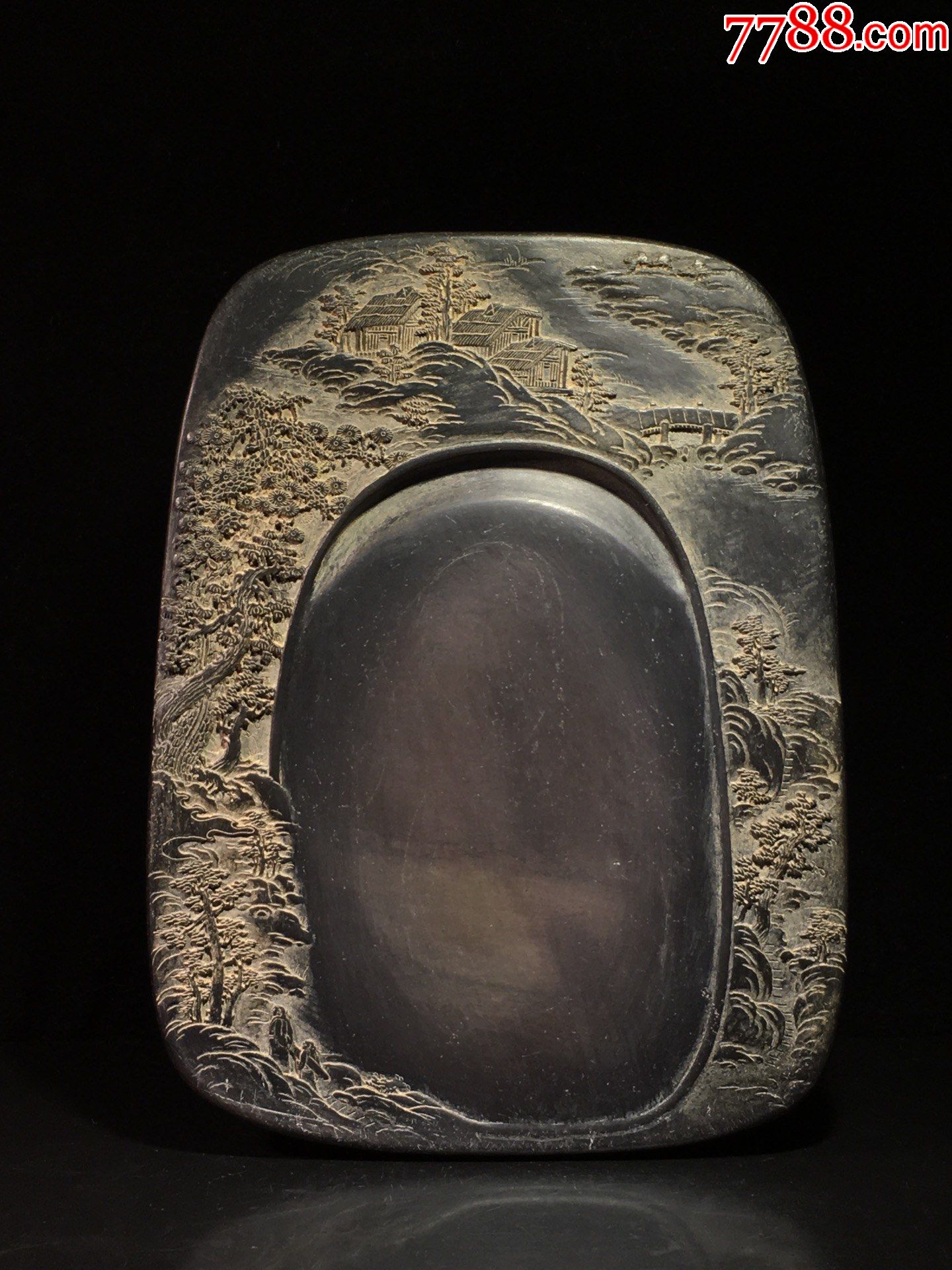 旧藏老坑端砚深山访友-端砚-7788宣纸