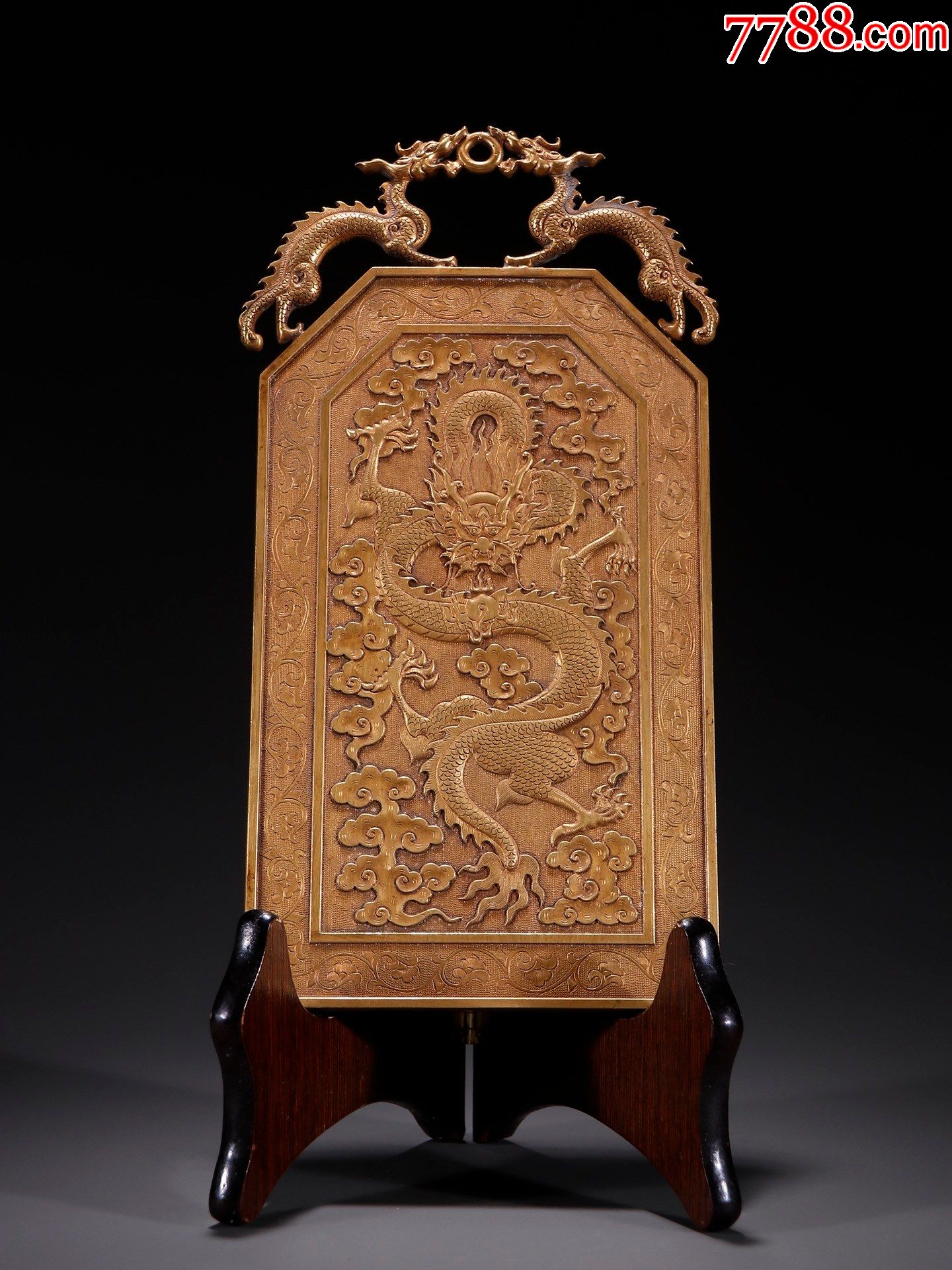 铜鎏金龙纹牌板._价格6000元_第1张_7788收藏__收藏热线