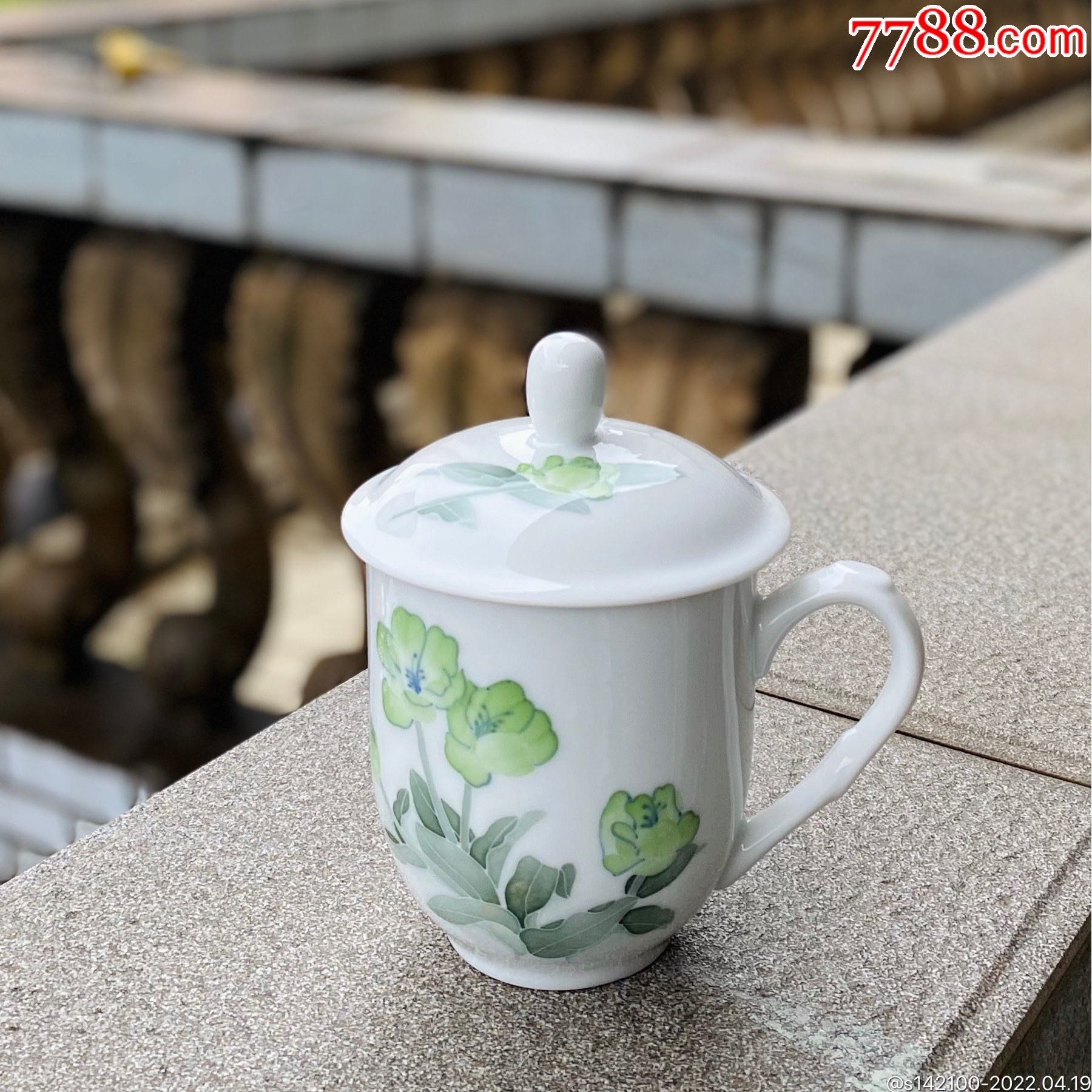 醴陵瓷器釉下五彩手绘500毫升大老板杯