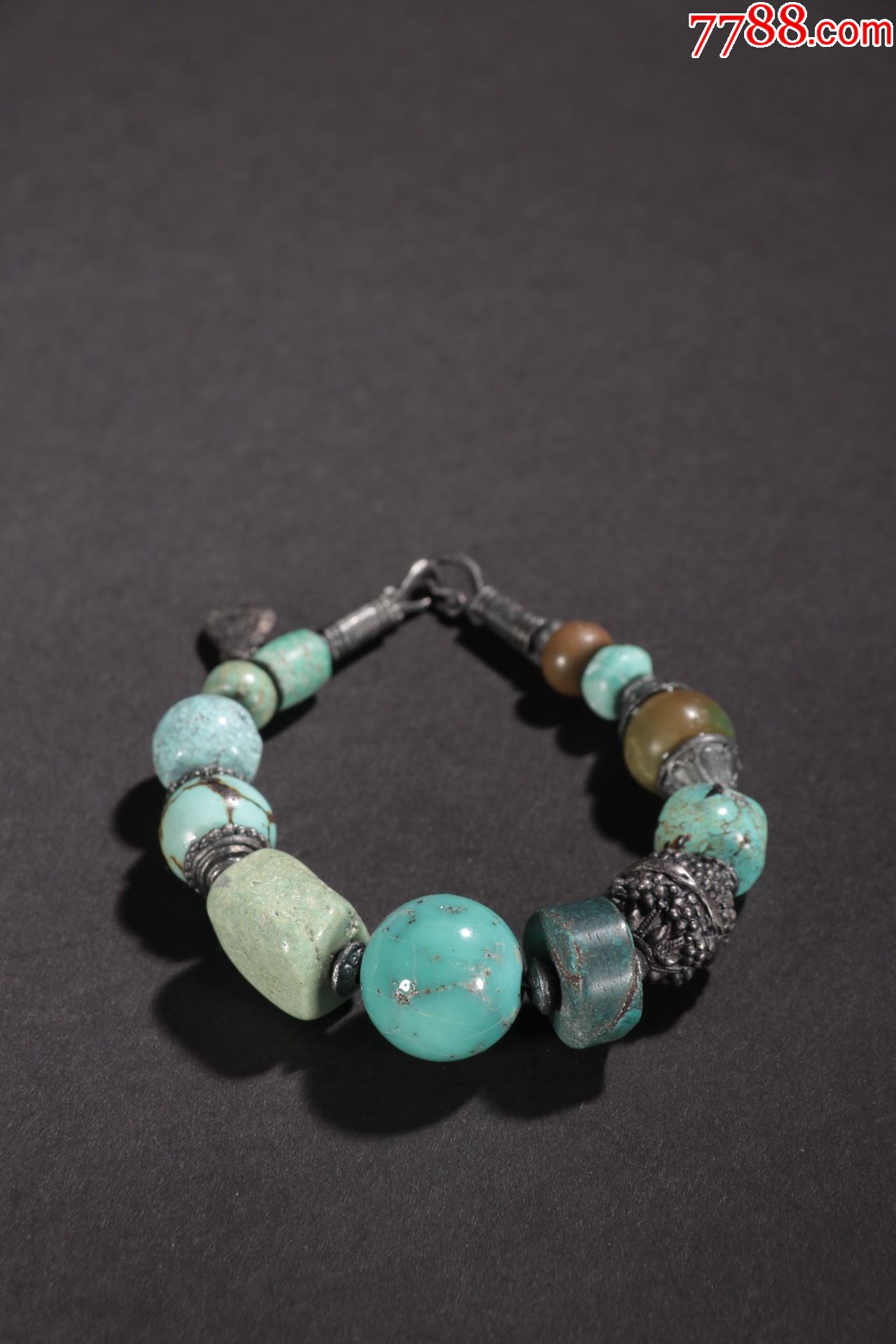 原矿绿松石手链