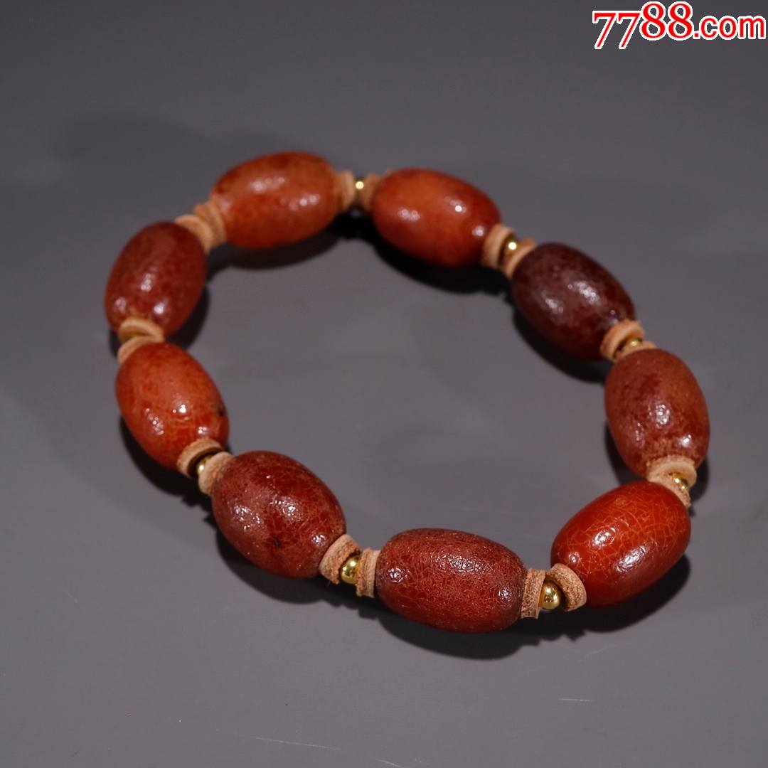 古董老蜜蜡枣珠手串