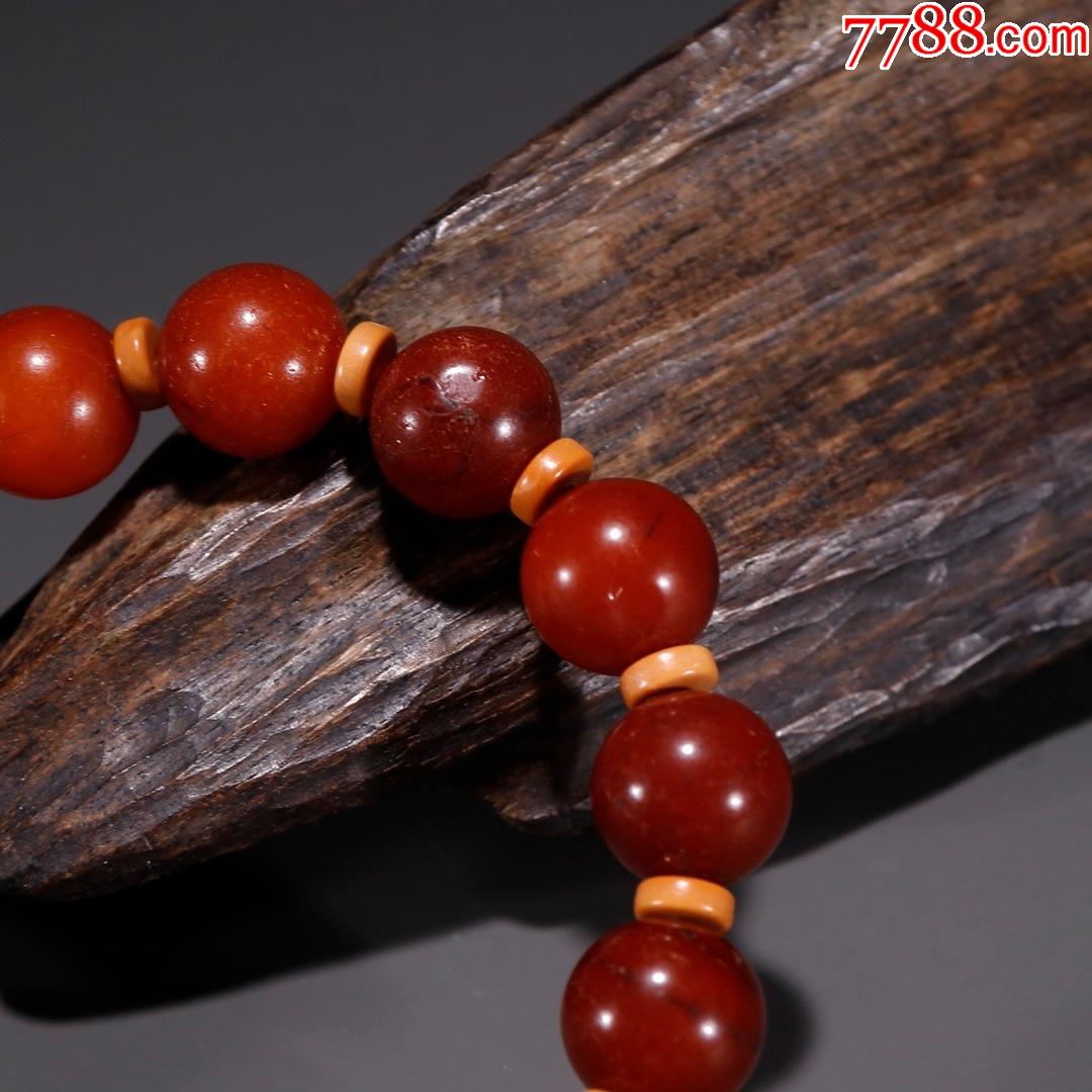 回流老蜜蜡圆珠手串