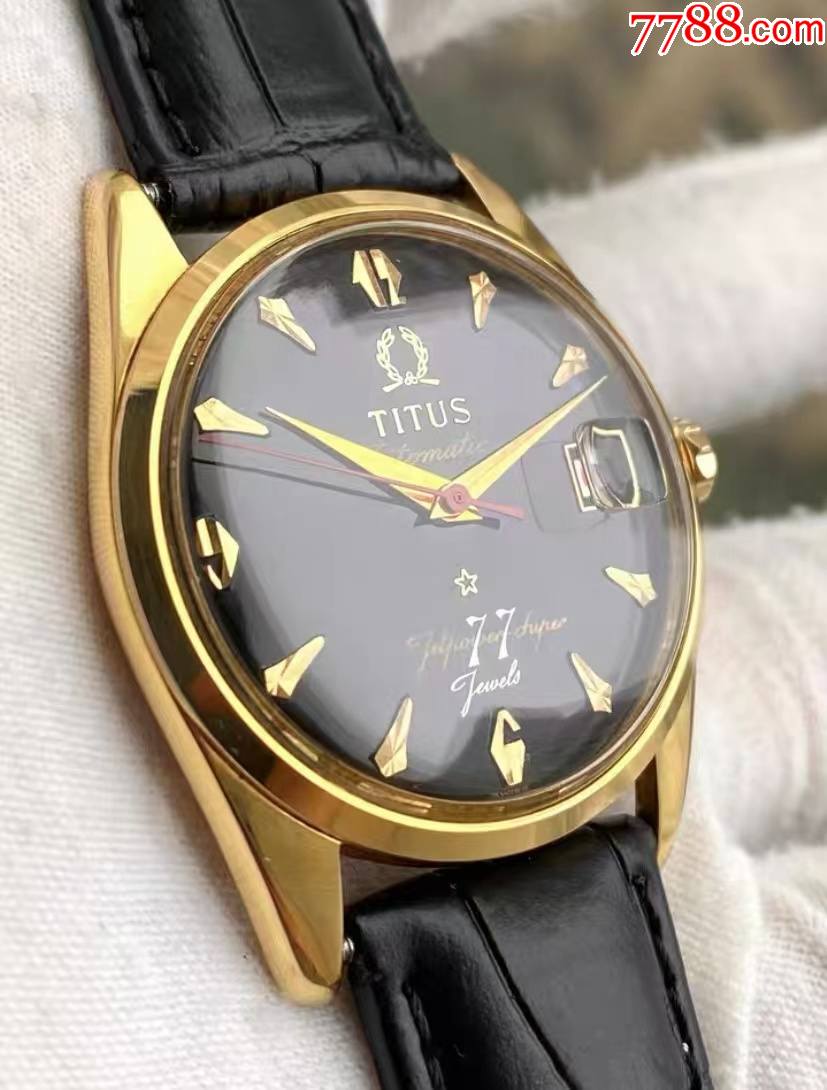 77钻铁达时·黑面包金.古董表_手表/腕表_第2张_7788工艺画