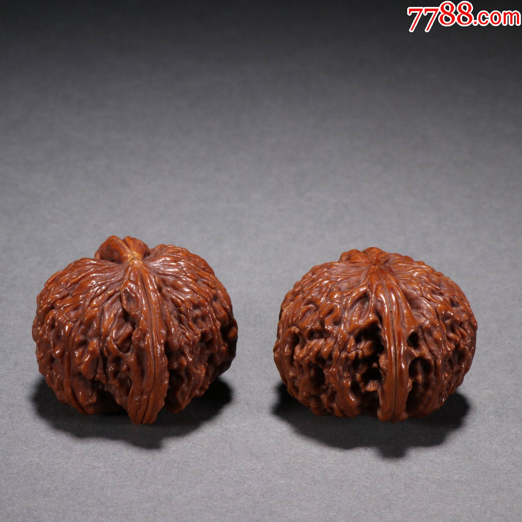 旧藏核桃手球一对_文玩核桃_图片欣赏_收藏价值_7788年历卡