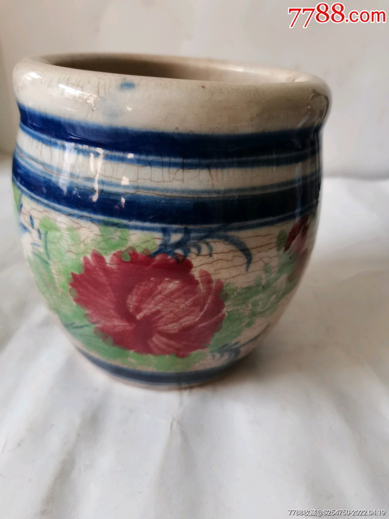 民国时期花卉书卷缸_价格680元【龙凤古玩】_第1张_7788收藏__收藏