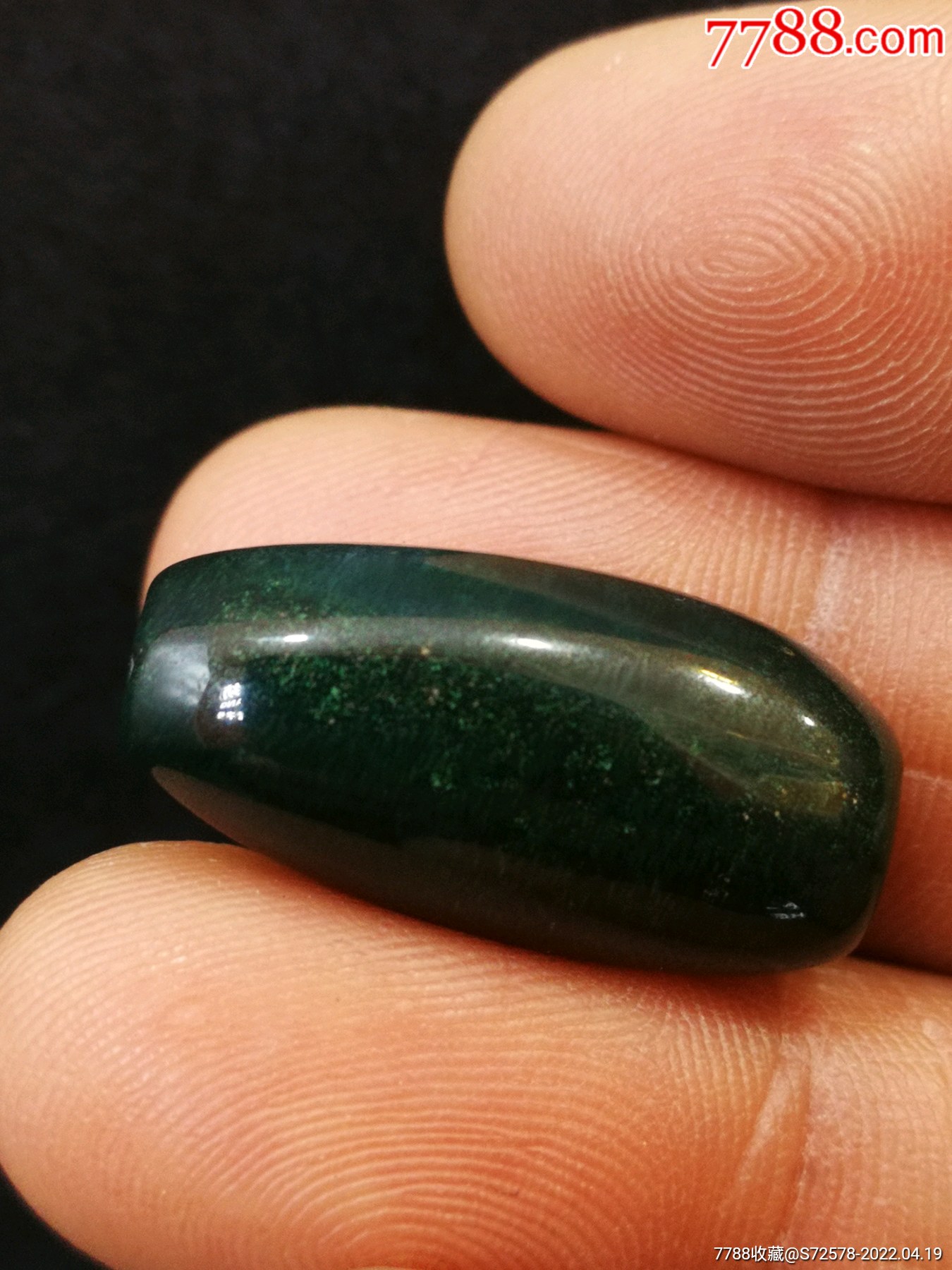 老绿玉髓玛瑙管珠