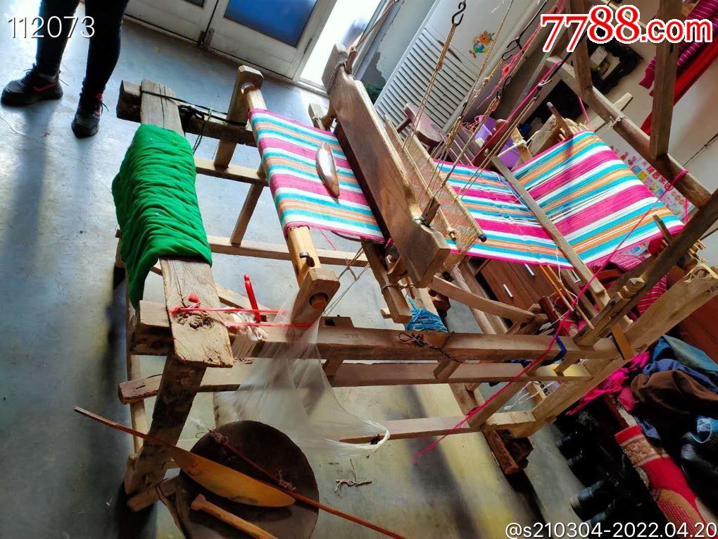 老织布机手工织布机影视道具摆件农村老物件材料榆木制作