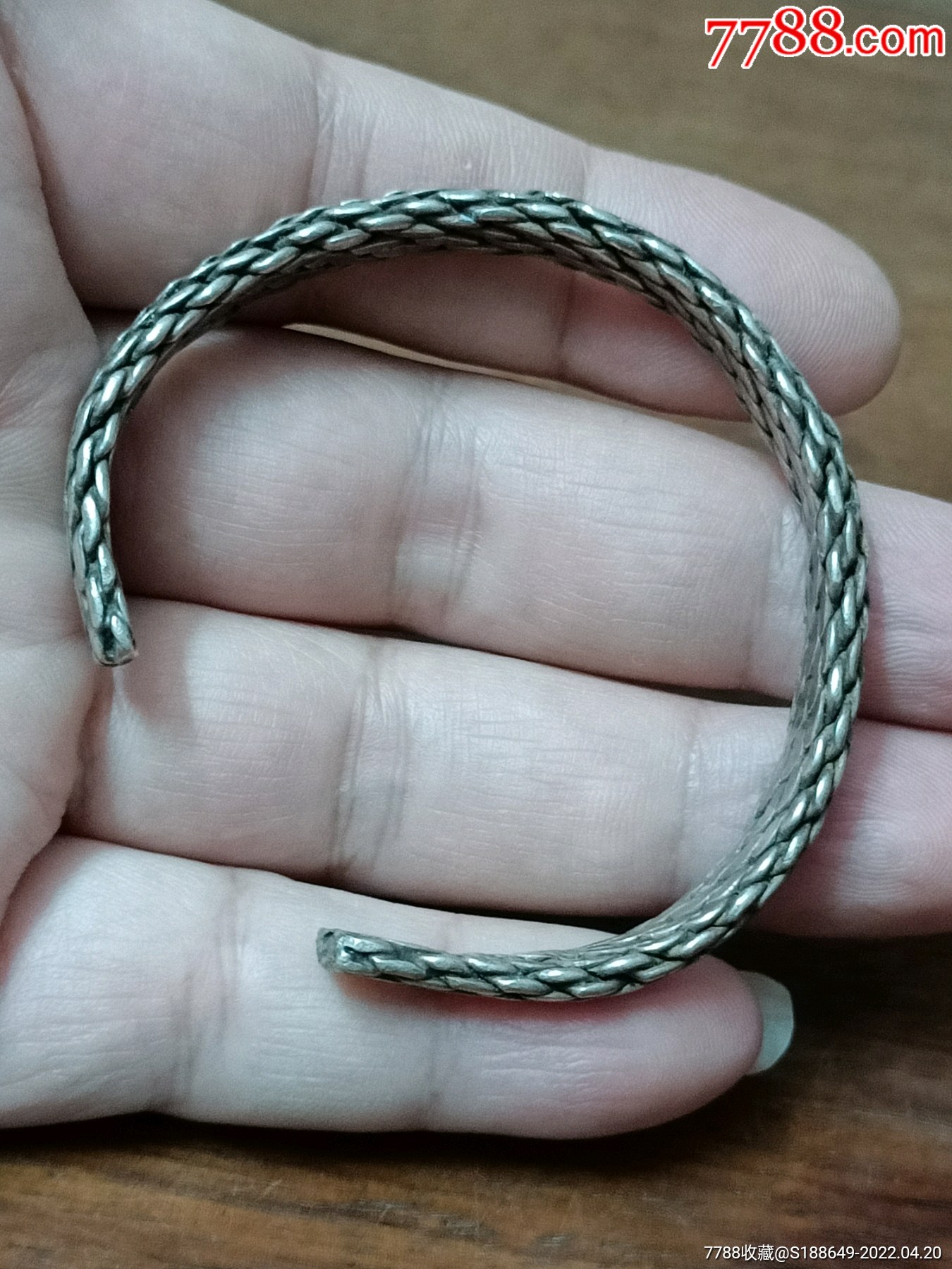 银手镯精美手工编织品相完整的